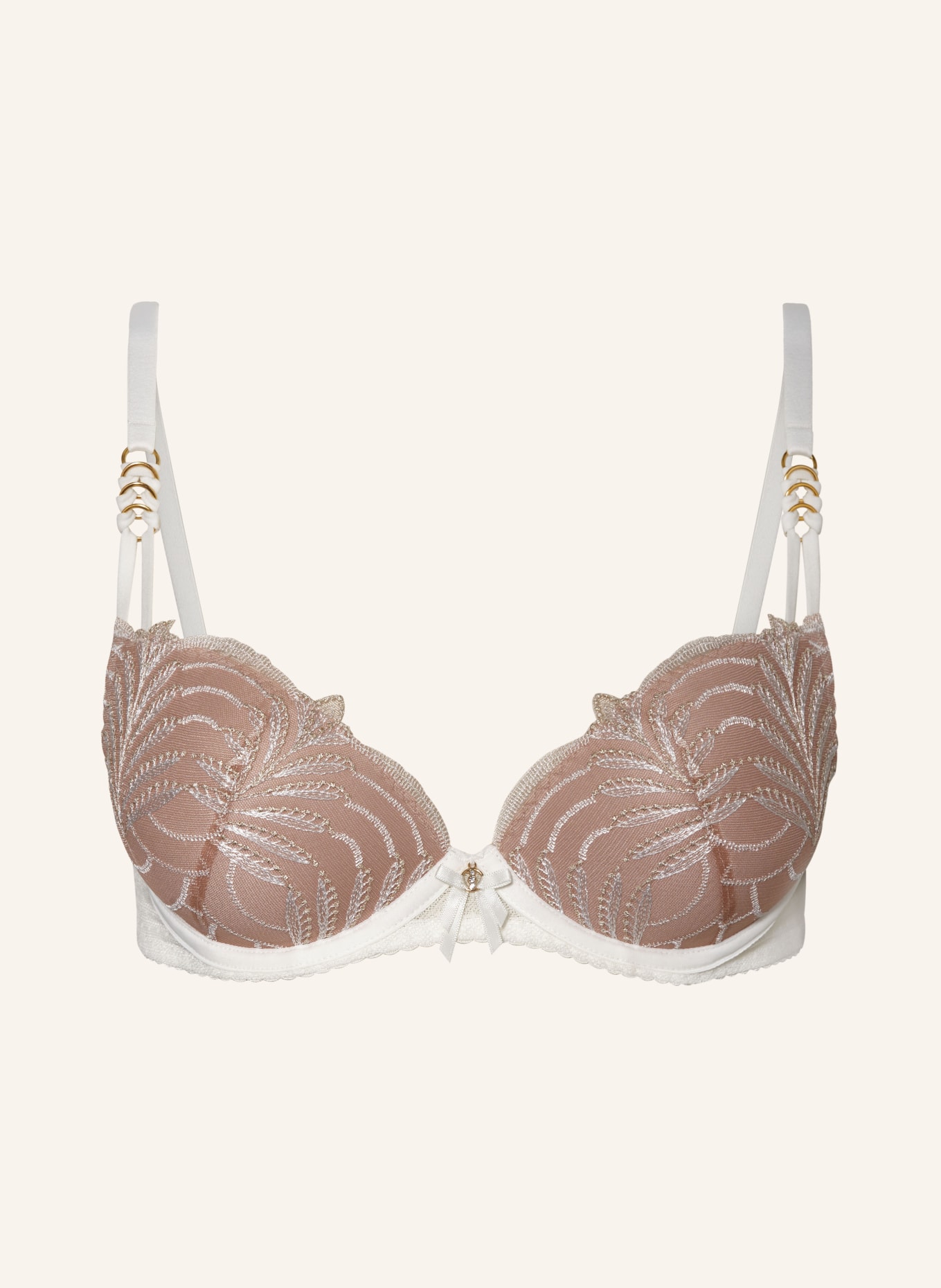 Aubade Push-up bra HYPNOLOVE with glitter thread, Color: WHITE/ BEIGE (Image 1)