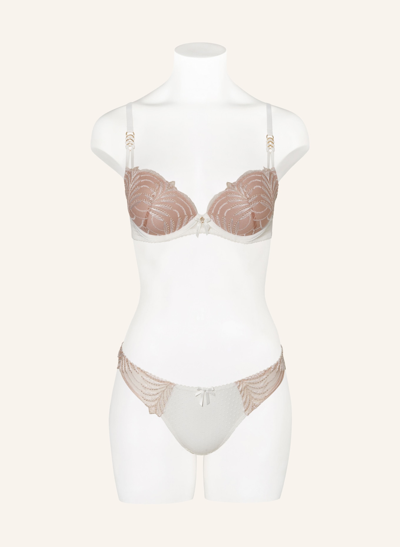 Aubade Push-up bra HYPNOLOVE with glitter thread, Color: WHITE/ BEIGE (Image 2)