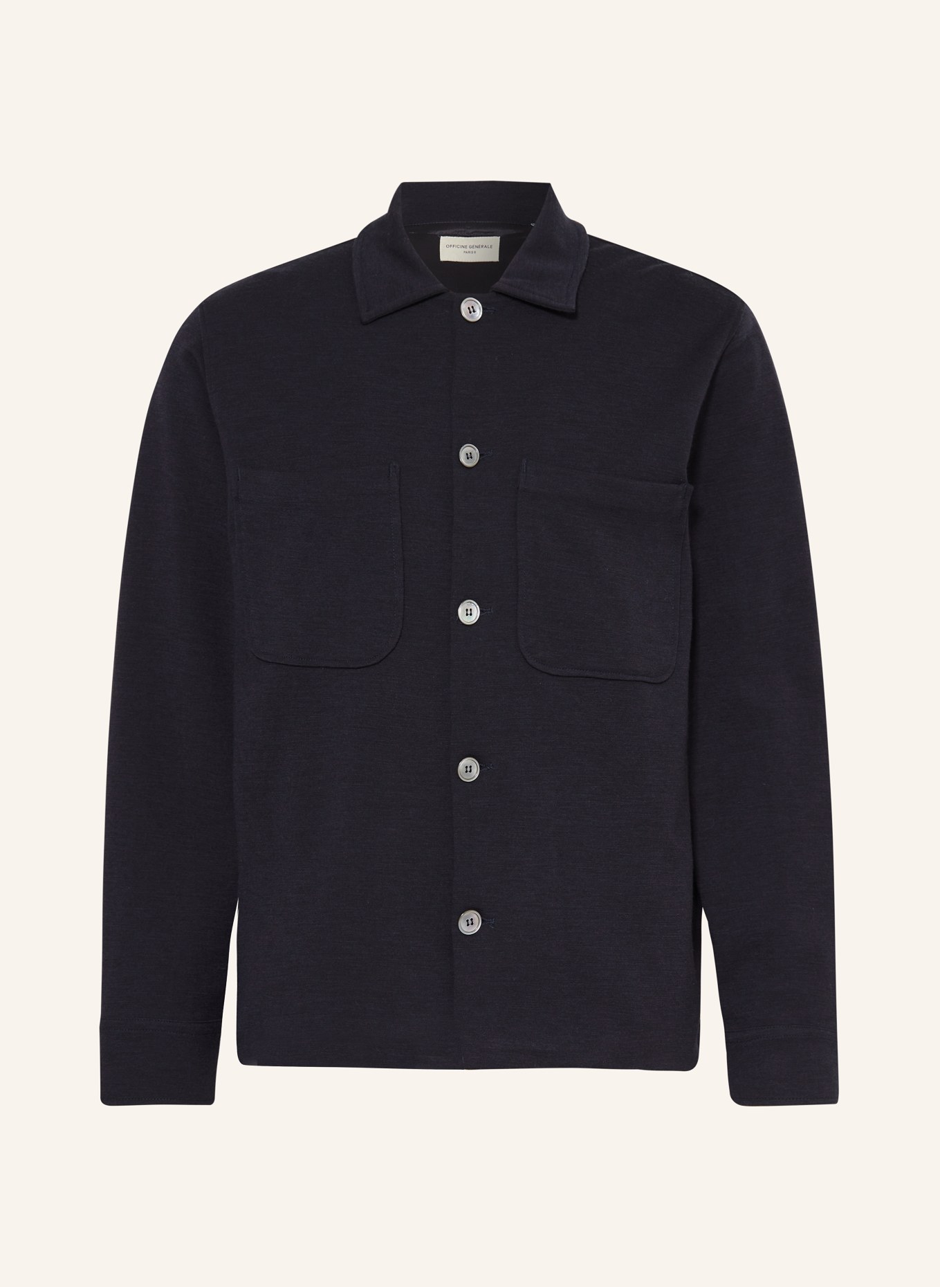 Officine Générale Jersey overshirt HARRISON, Color: DARK BLUE (Image 1)