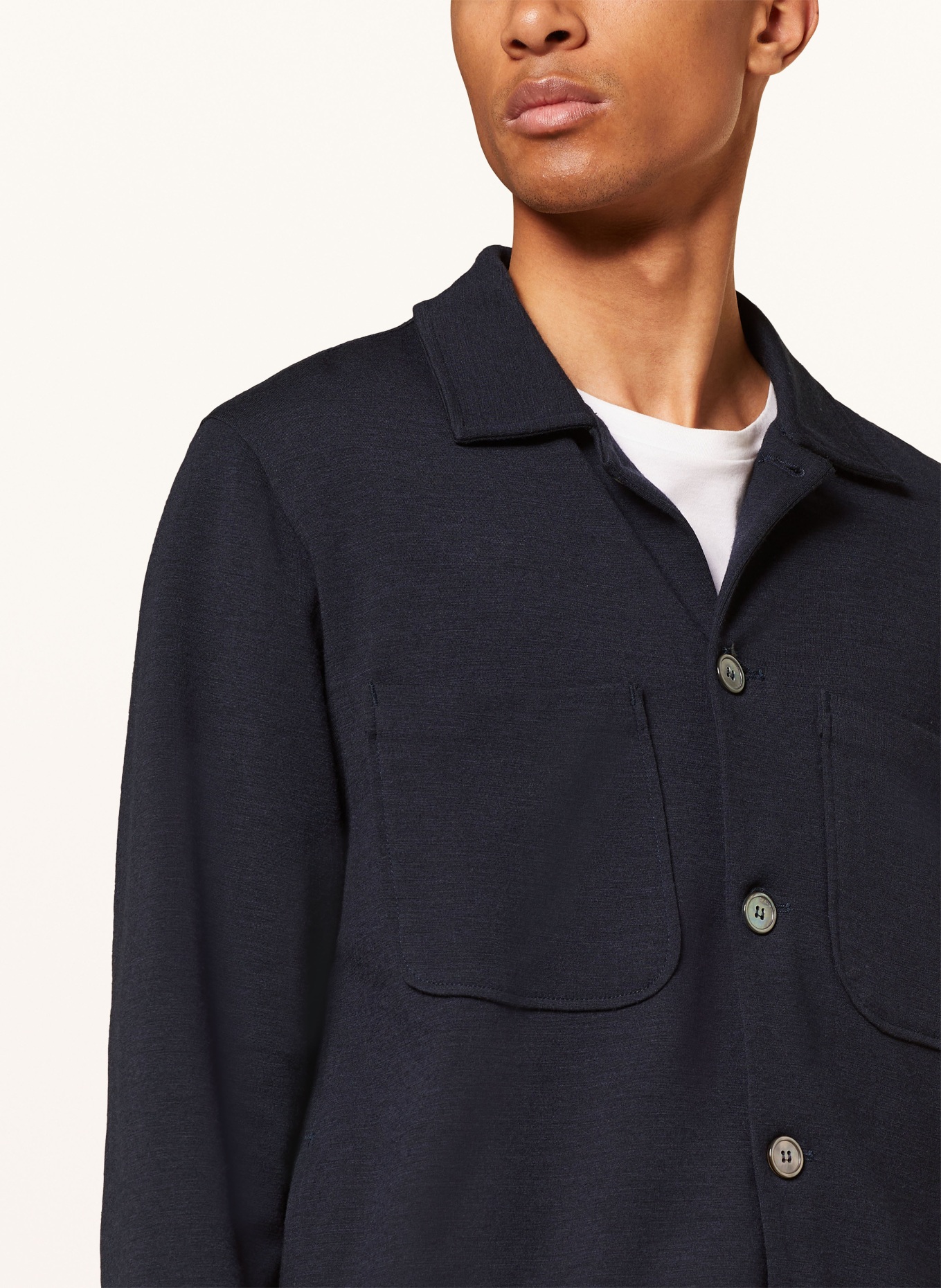 Officine Générale Jersey overshirt HARRISON, Color: DARK BLUE (Image 4)