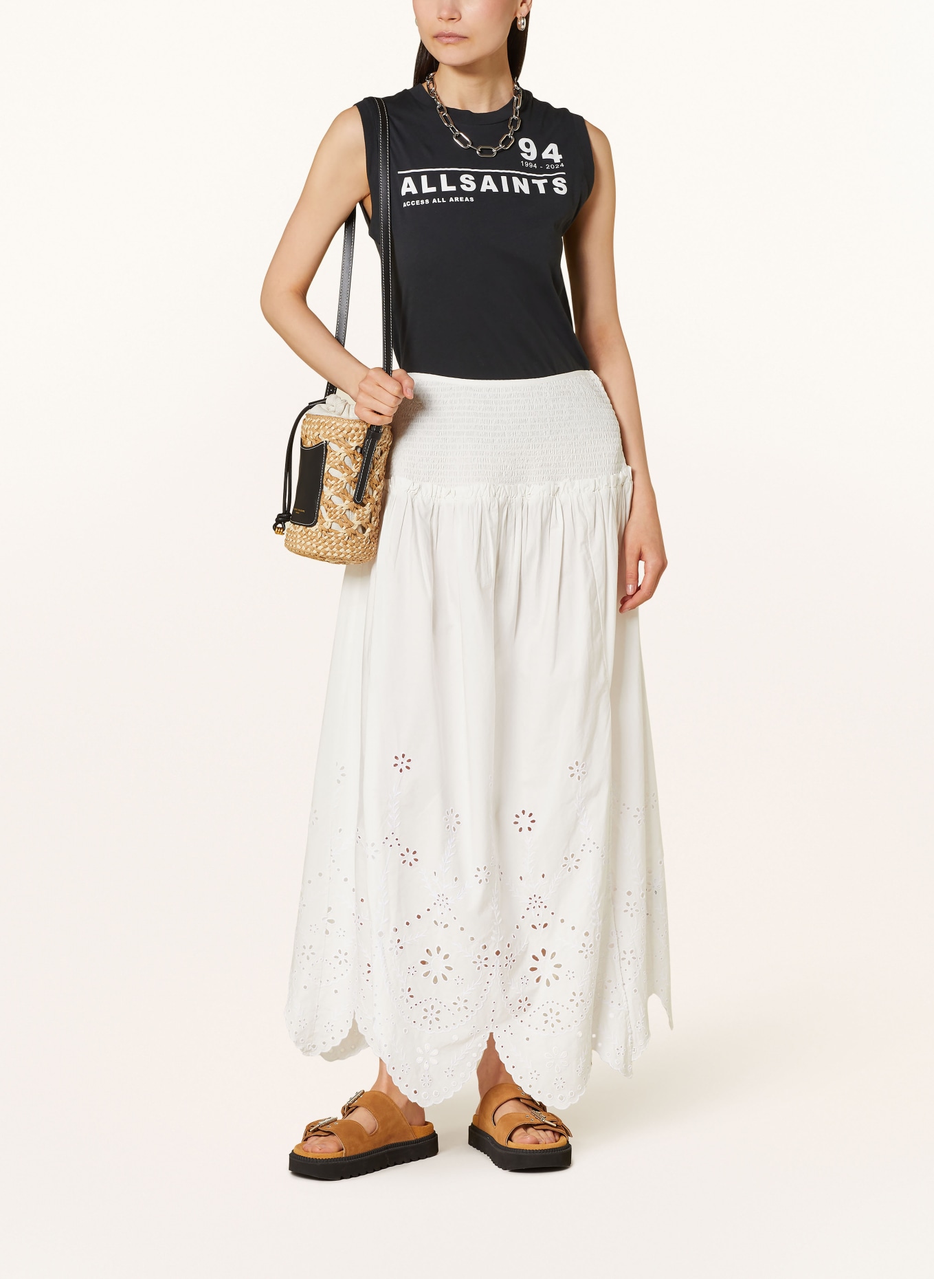 ALLSAINTS Skirt ALEX made of broderie anglaise, Color: 203 Off White (Image 2)