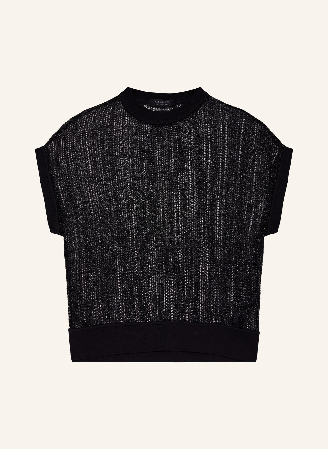ALLSAINTS Knit shirt GIANA with glitter thread, Color: BLACK (Image 1)