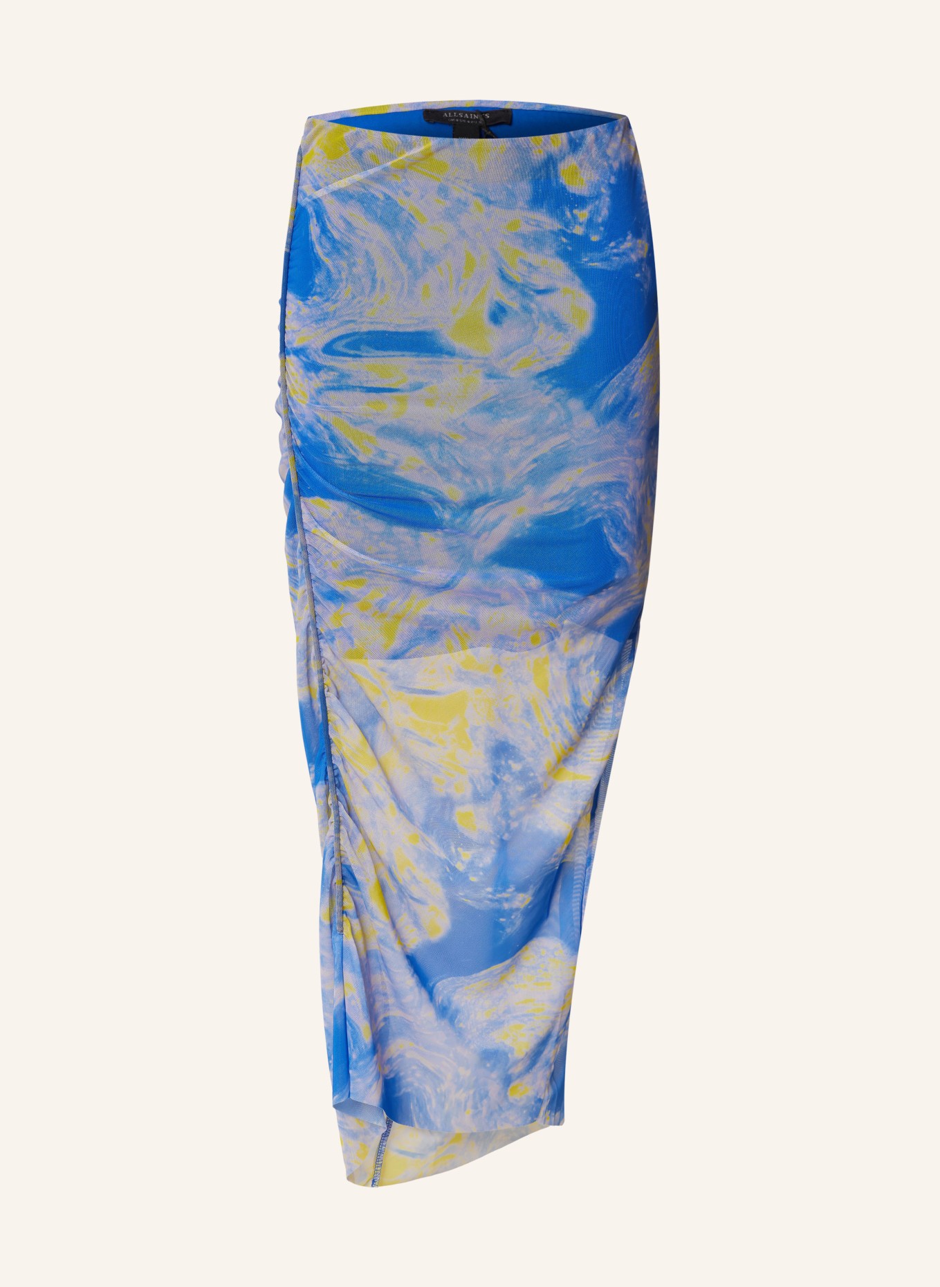 ALLSAINTS Mesh skirt NORA, Color: BLUE/ YELLOW (Image 1)