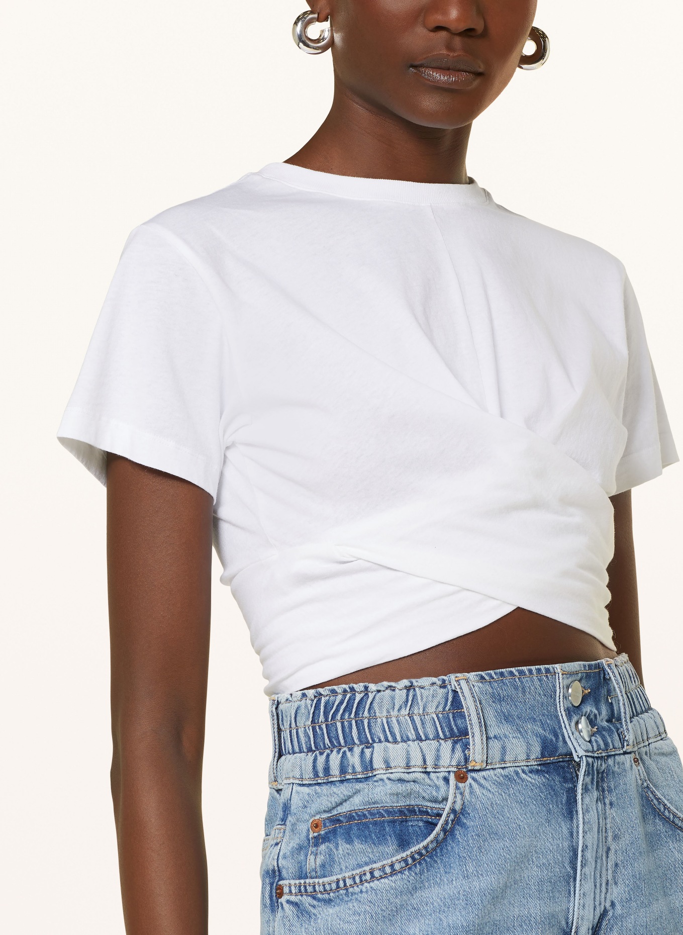 ALLSAINTS Cropped shirt MALLINSON, Color: WHITE (Image 4)