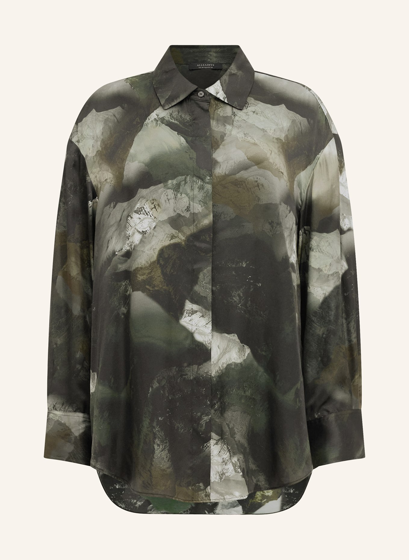 ALLSAINTS Shirt blouse BERNIE, Color: GREEN/ DARK GREEN/ LIGHT GRAY (Image 1)