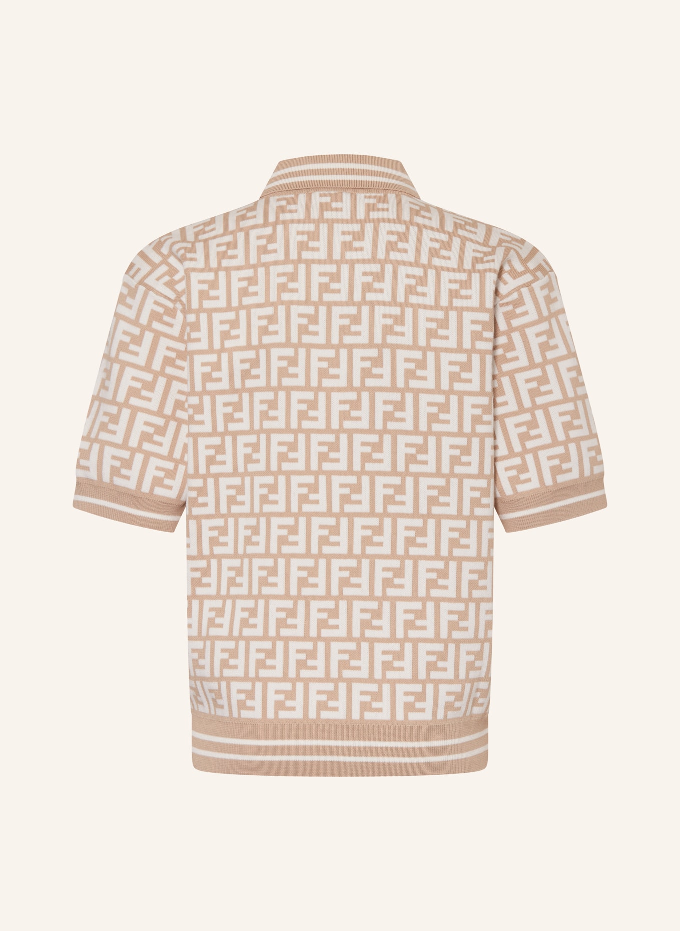 FENDI Piqué-Poloshirt, Farbe: BEIGE/ WEISS (Bild 2)