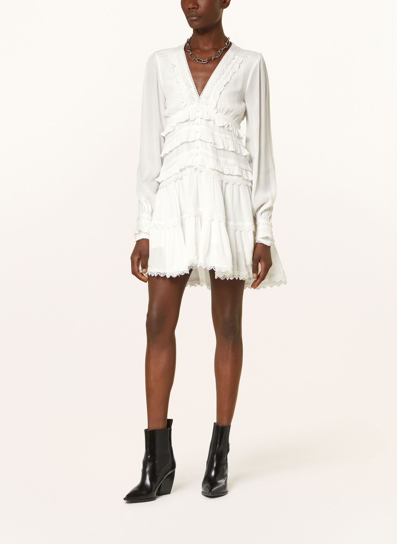 ALLSAINTS Dress ZORA with broderie anglaise, Color: WHITE (Image 2)