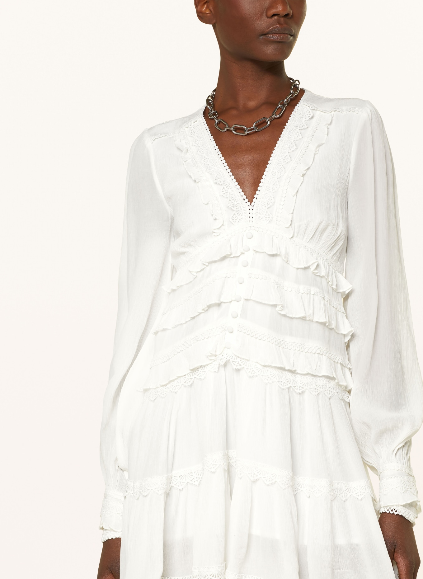 ALLSAINTS Dress ZORA with broderie anglaise, Color: WHITE (Image 4)
