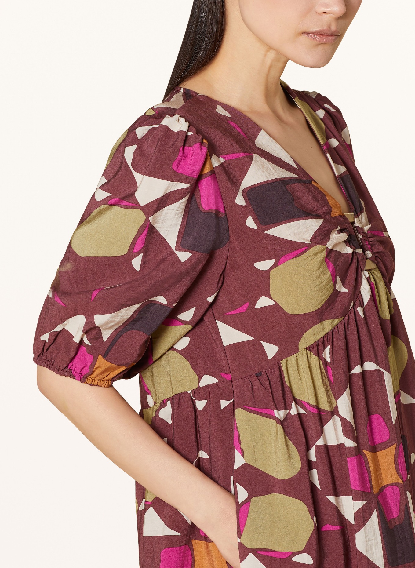 ba&sh Kleid ARANCIA, Farbe: DUNKELROT/ FUCHSIA/ OLIV (Bild 4)