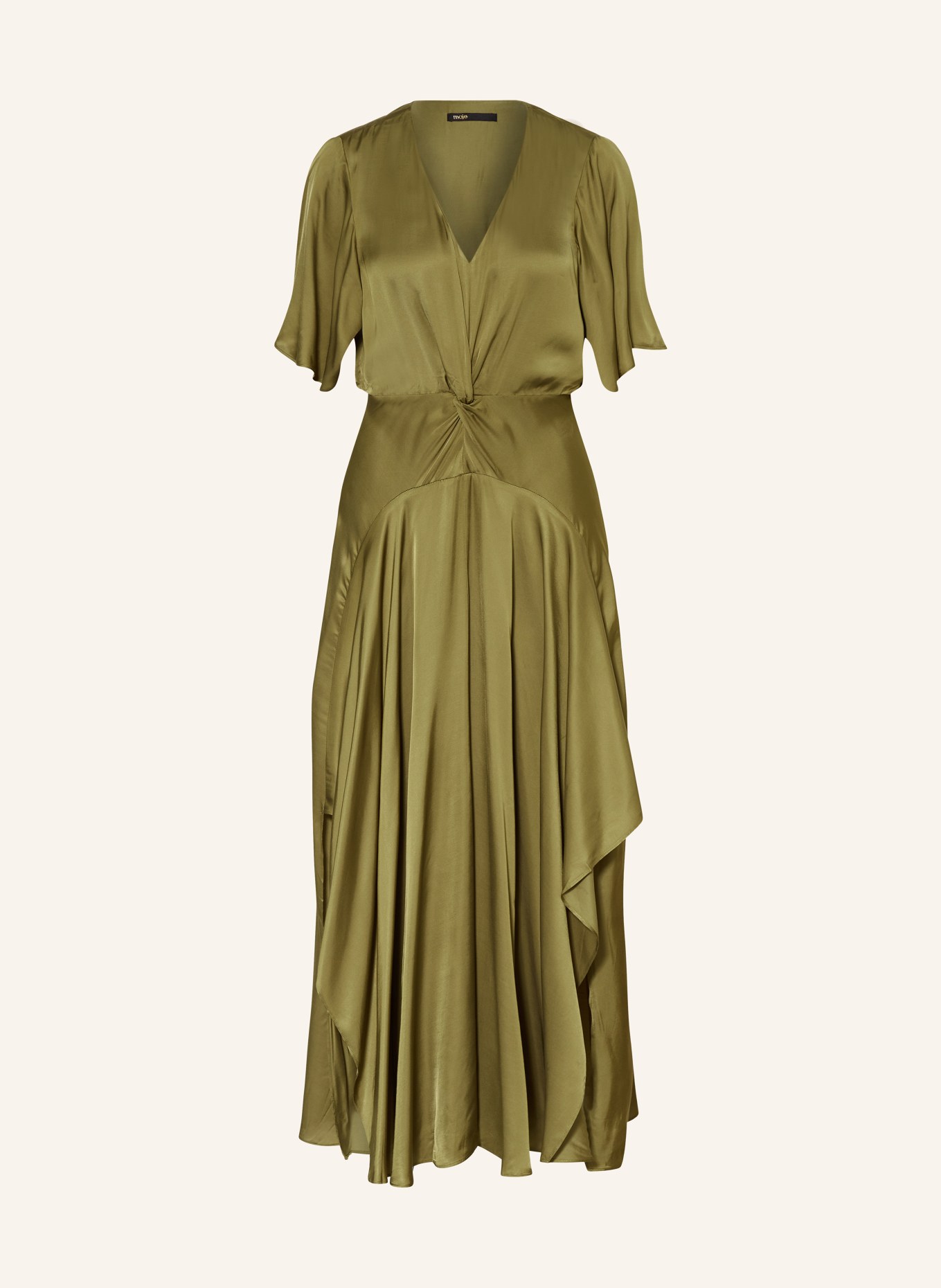 maje Sukienka satynowa z wycięciami, Kolor: OLIWKOWY (Obrazek 1)