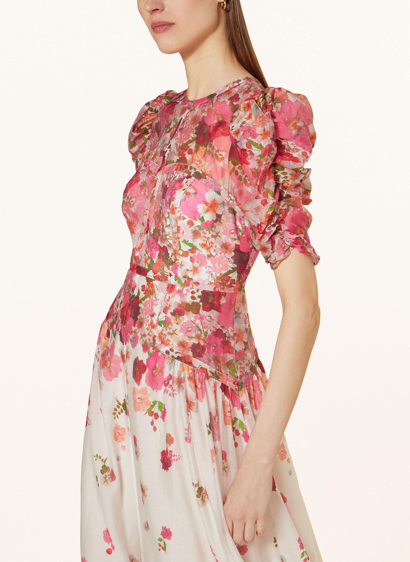 TED BAKER Dress ALVIANO with ruffles, Color: PINK/ PINK/ GREEN (Image 4)