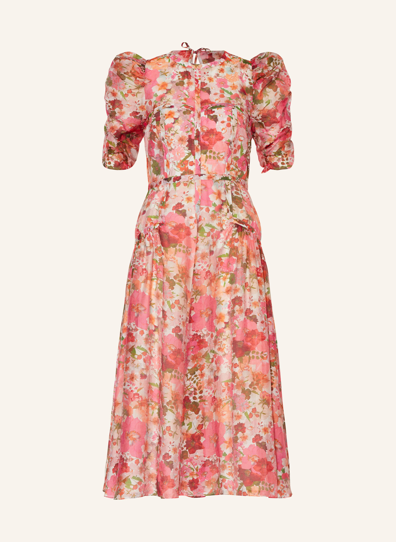 TED BAKER Kleid BOTANI mit Cut-out und Rüschen, Farbe: PINK/ ROSA/ GRÜN (Bild 1)