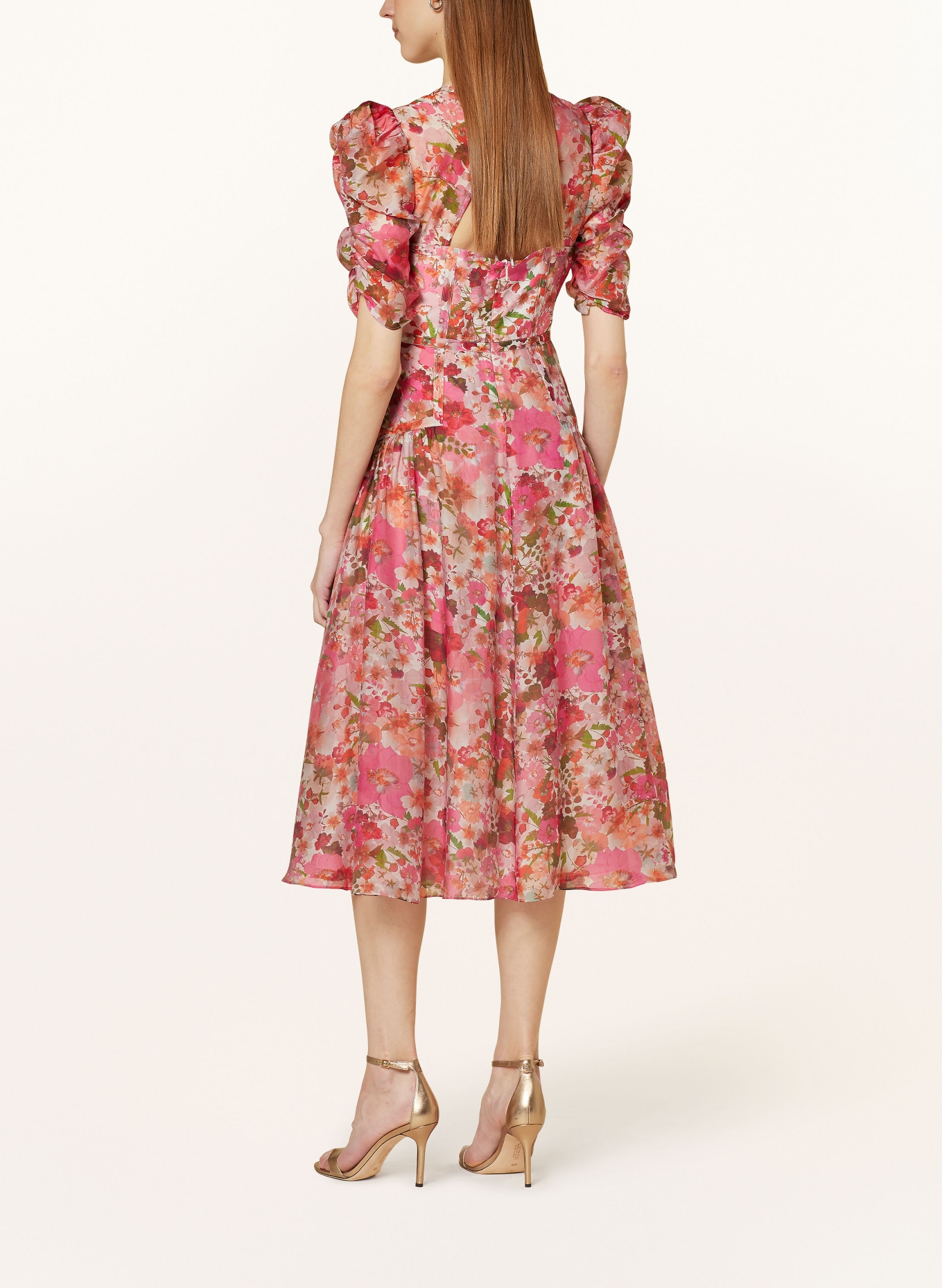 TED BAKER Kleid BOTANI mit Cut-out und Rüschen, Farbe: PINK/ ROSA/ GRÜN (Bild 3)