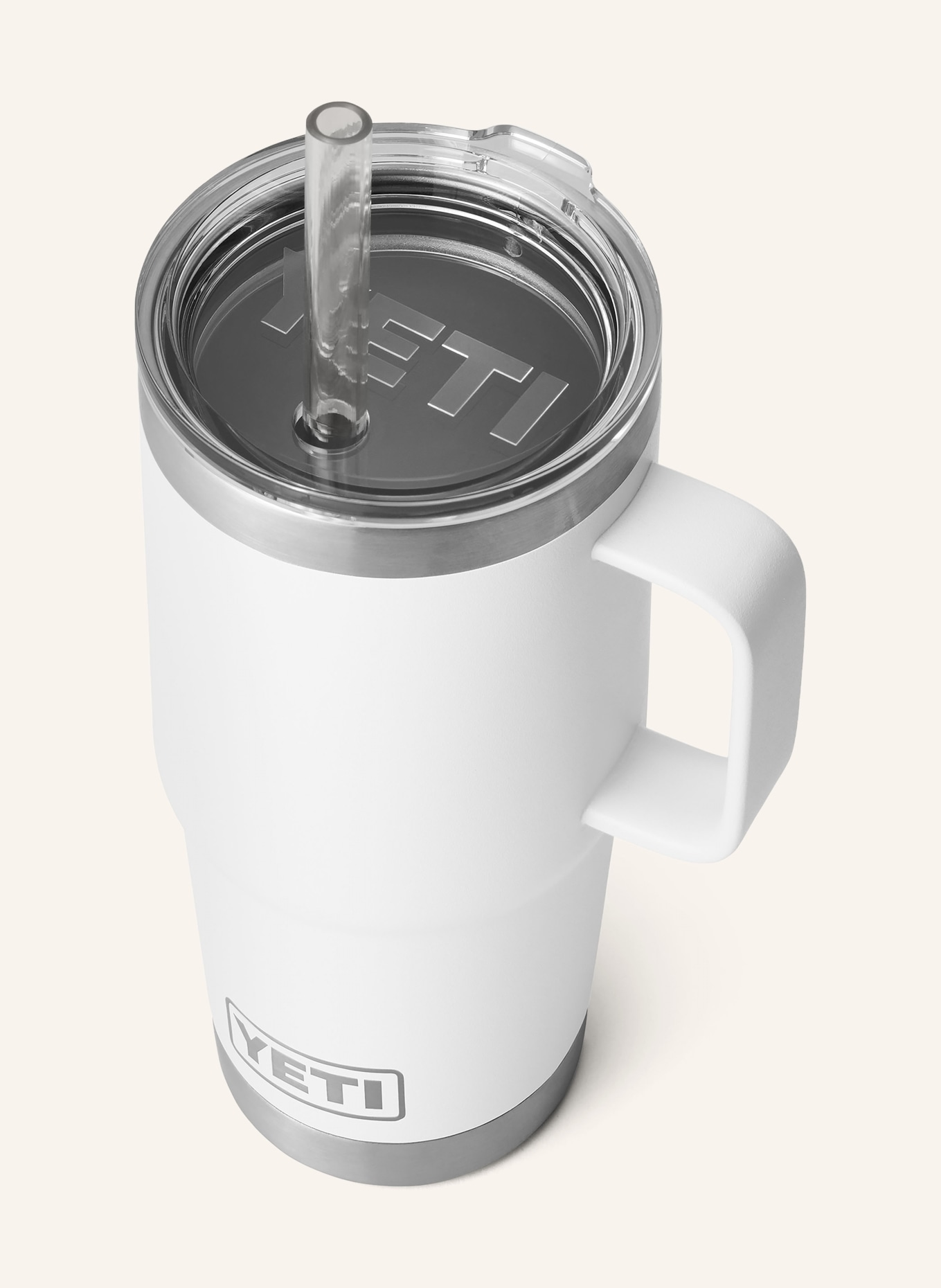 YETI Thermos mug RAMBLER®, Color: WHITE/ SILVER (Image 3)