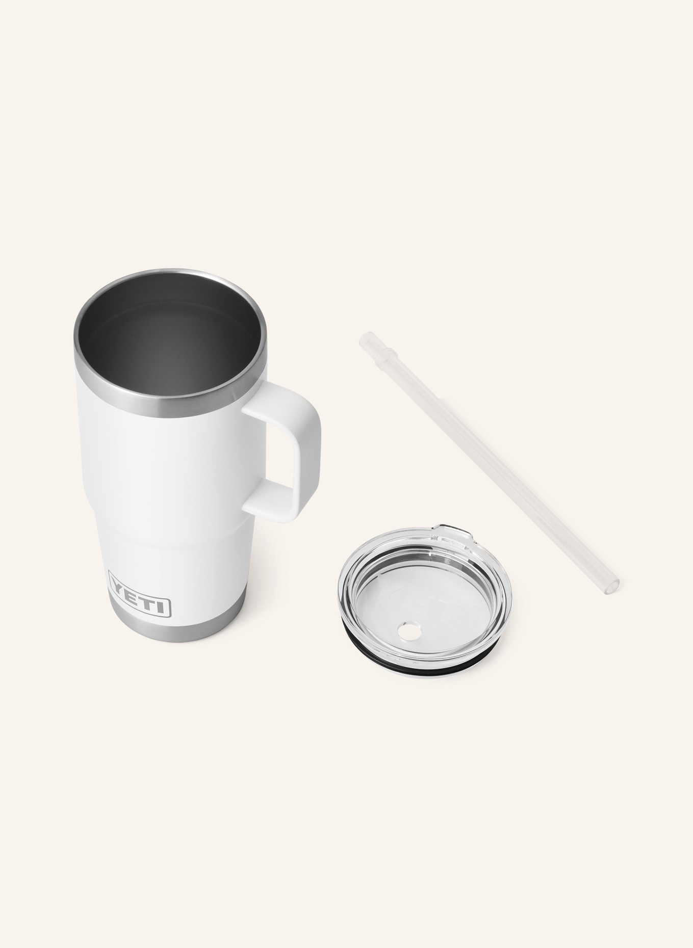 YETI Thermos mug RAMBLER®, Color: WHITE/ SILVER (Image 4)