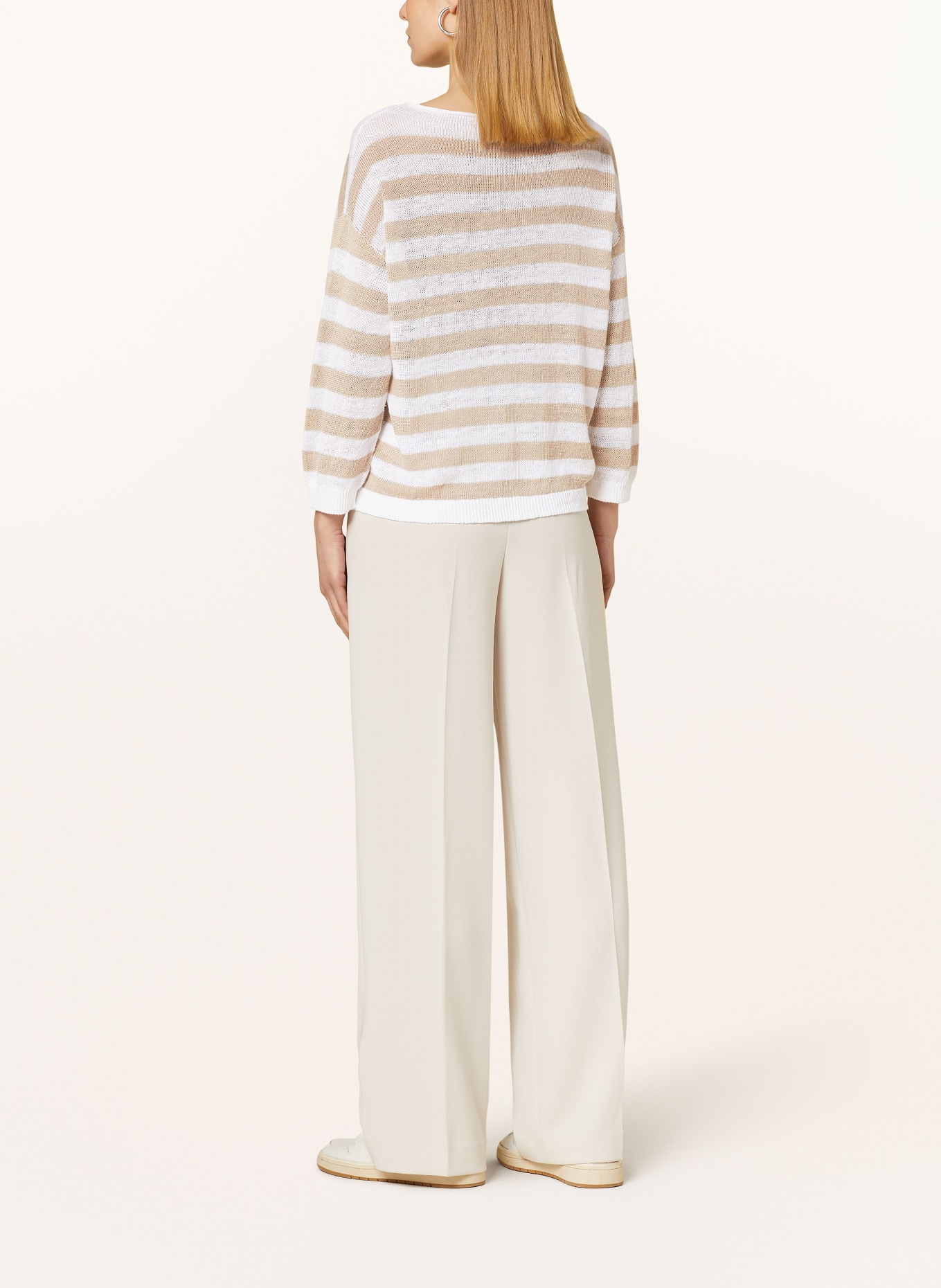oui Sweater made of linen, Color: WHITE/ CAMEL (Image 3)
