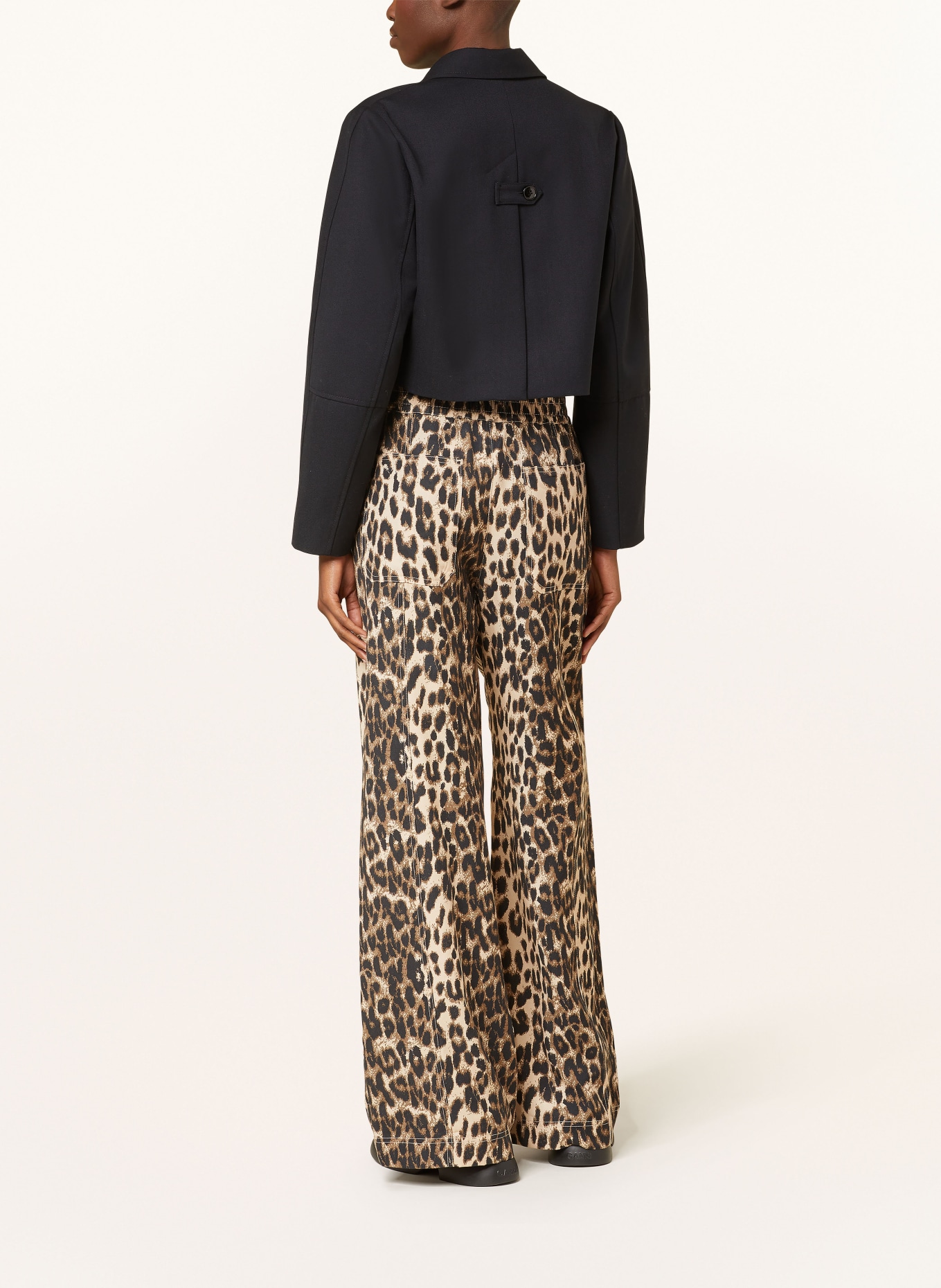 BAUM UND PFERDGARTEN Wide leg Flag trousers NALANA: LIGHT BROWN/ BROWN/ BLACK