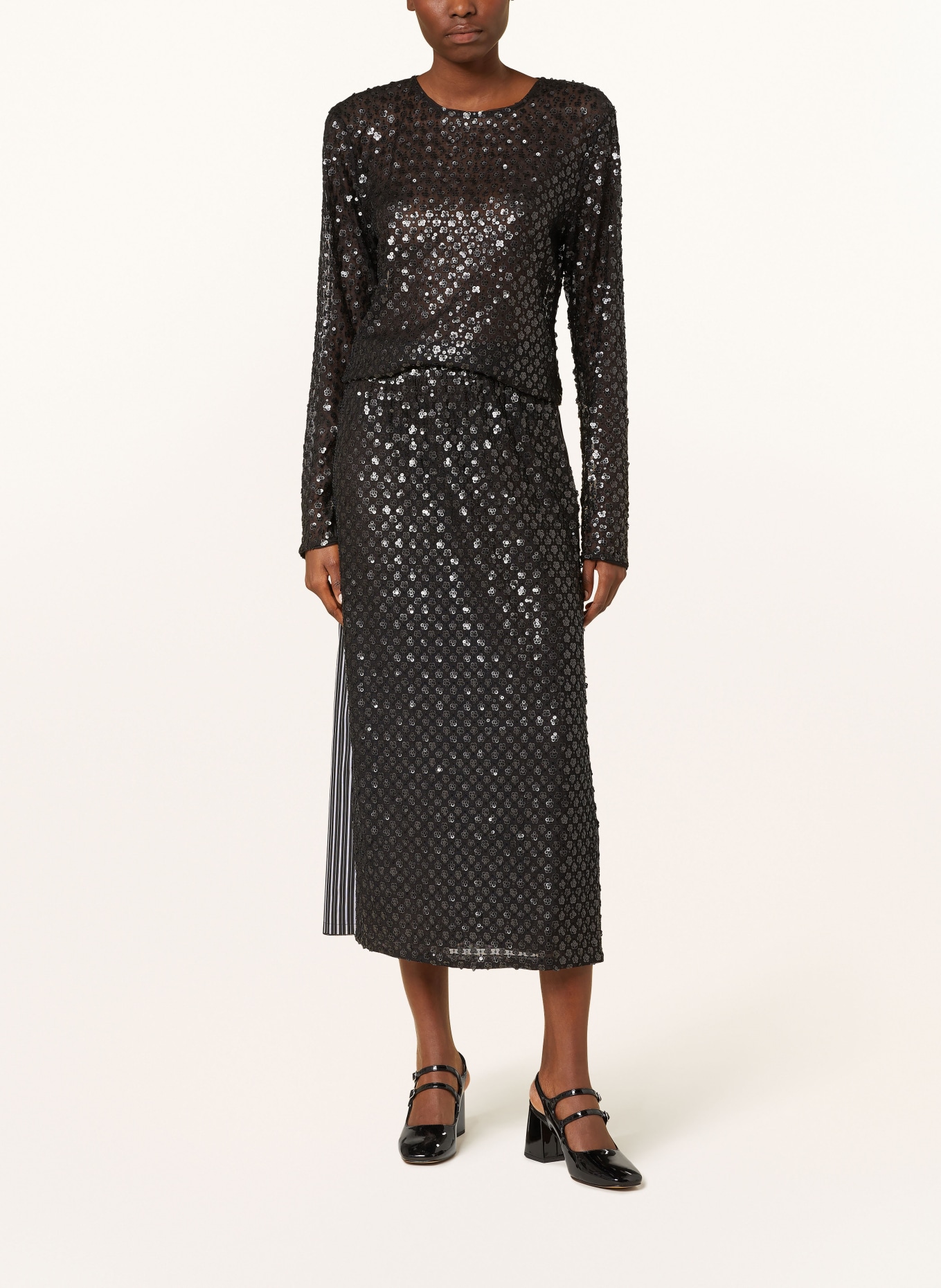 BAUM UND PFERDGARTEN Rock JOLETTY im Materialmix: SCHWARZ / GRAU