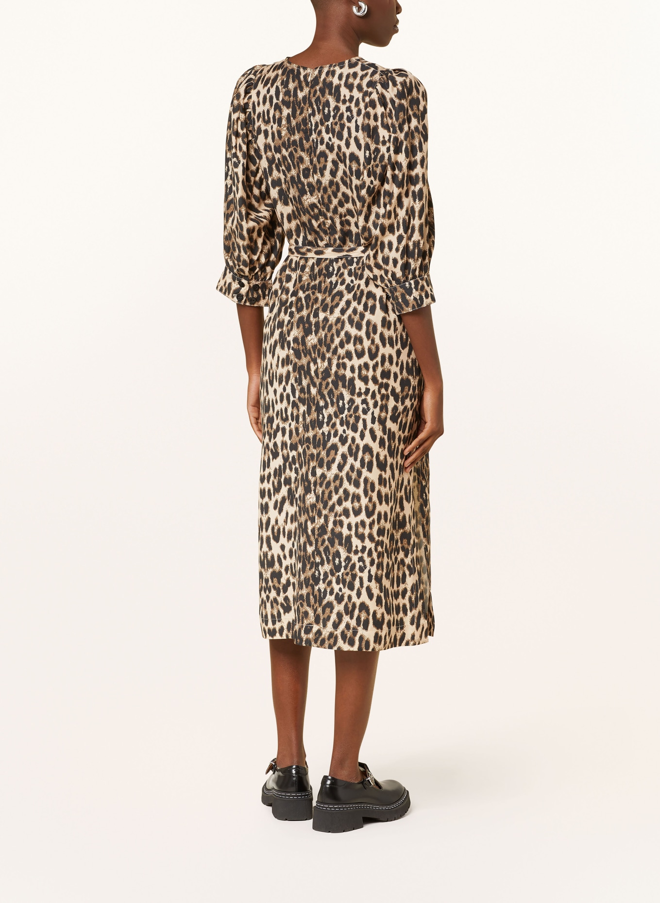 BAUM UND PFERDGARTEN Robe ALYA à manches 3/4: MARRON CLAIR/ MARRON FONCÉ