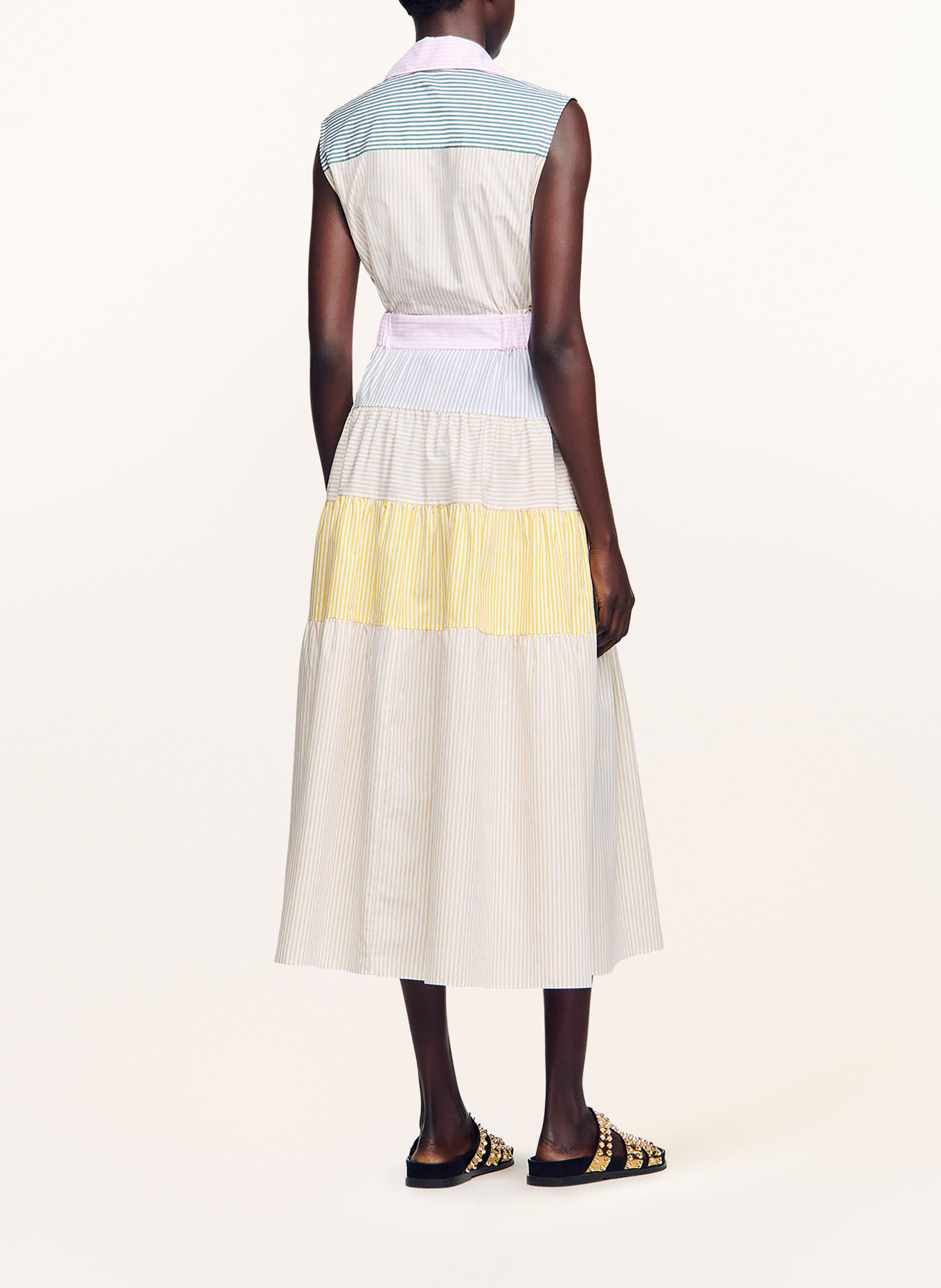 SANDRO Kleid mit Cut-out, Farbe: HELLLILA/ HELLROSA/ GELB (Bild 3)