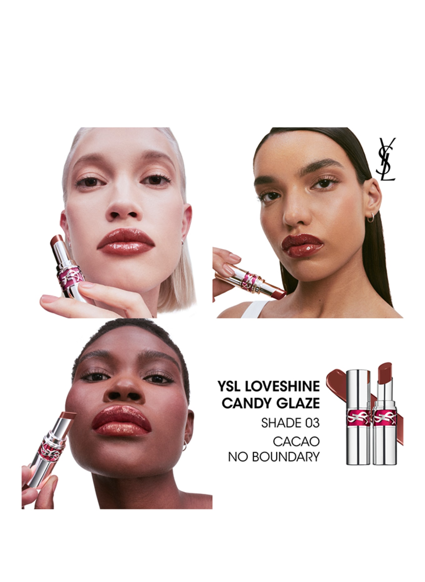 YVES SAINT LAURENT BEAUTÉ LOVESHINE CANDY GLAZE: 3 CACAO NO BOUNDARY
