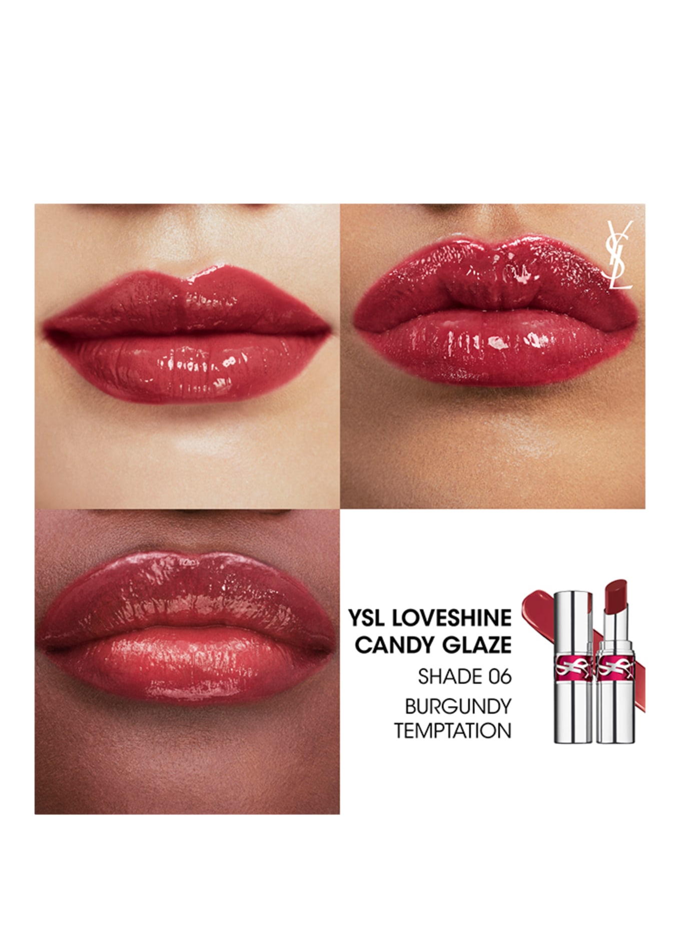 YVES SAINT LAURENT BEAUTÉ LOVESHINE CANDY GLAZE: 6 BURGUNDY TEMPTATION