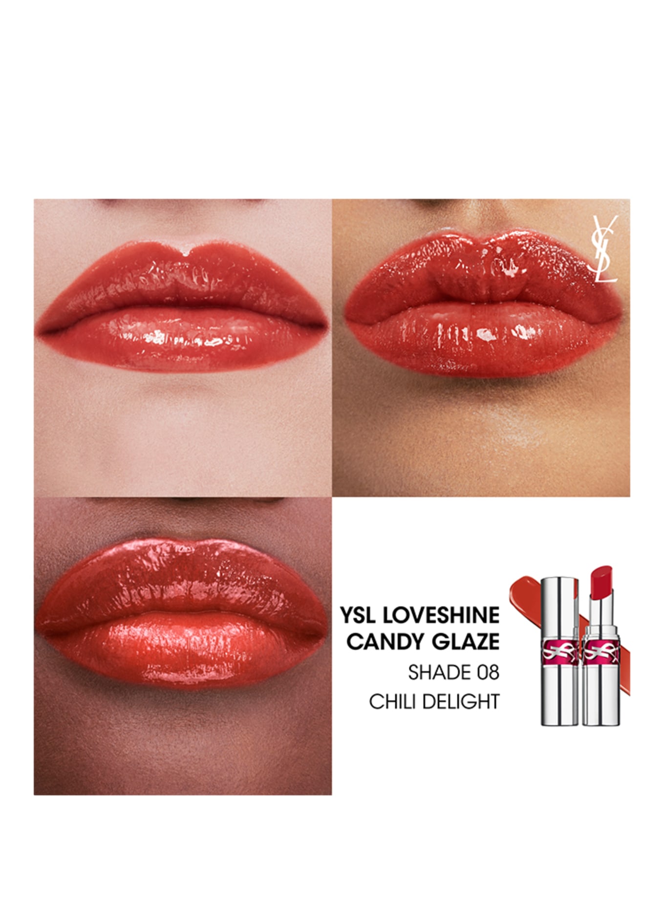 YVES SAINT LAURENT BEAUTÉ LOVESHINE CANDY GLAZE: 8 CHILI DELIGHT
