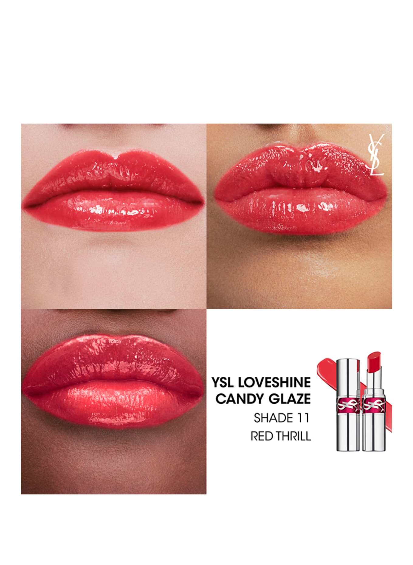 YVES SAINT LAURENT BEAUTÉ LOVESHINE CANDY GLAZE: 11 RED THRILL