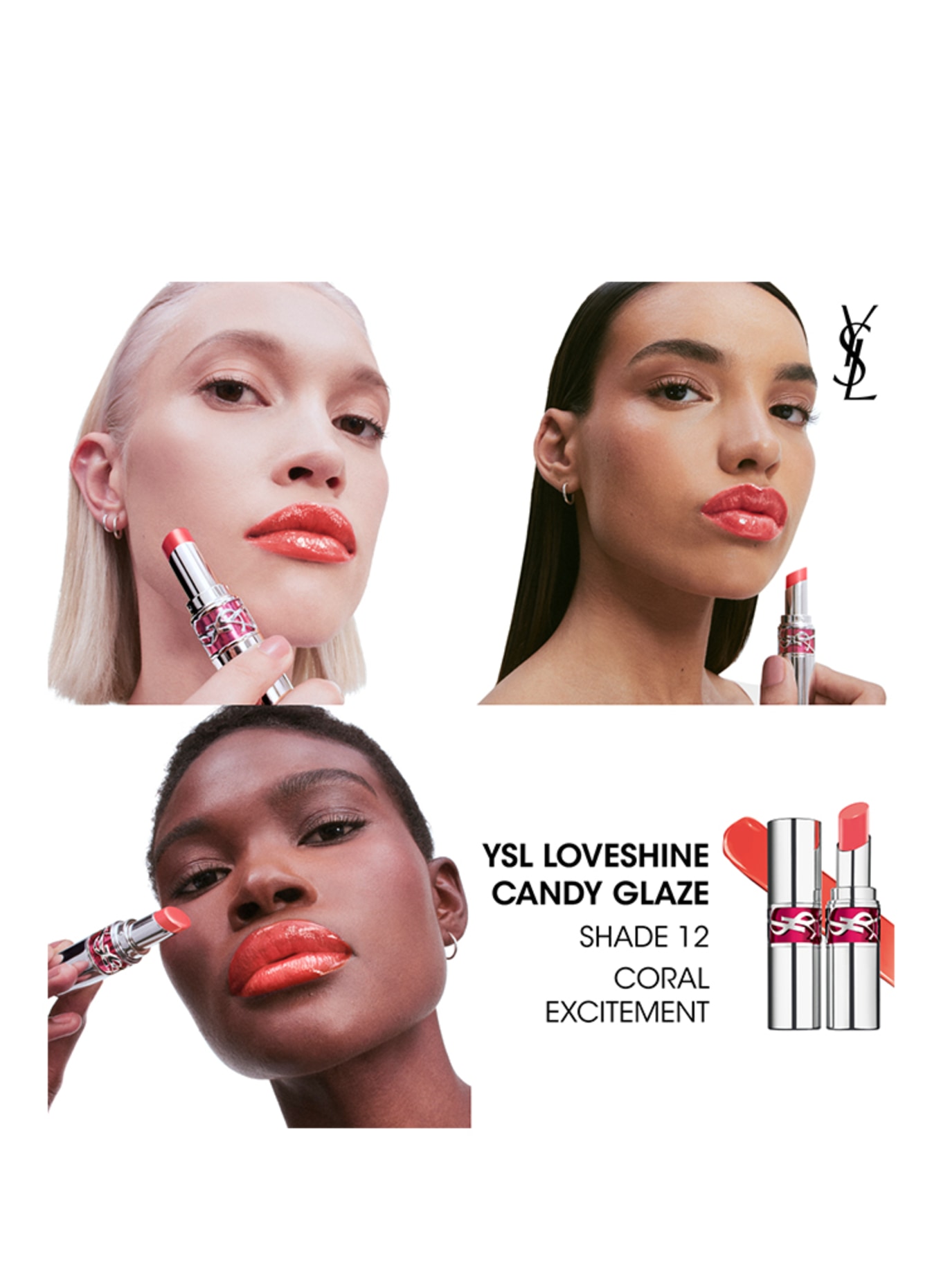 YVES SAINT LAURENT BEAUTÉ LOVESHINE CANDY GLAZE: 12 CORAL EXCITEMENT