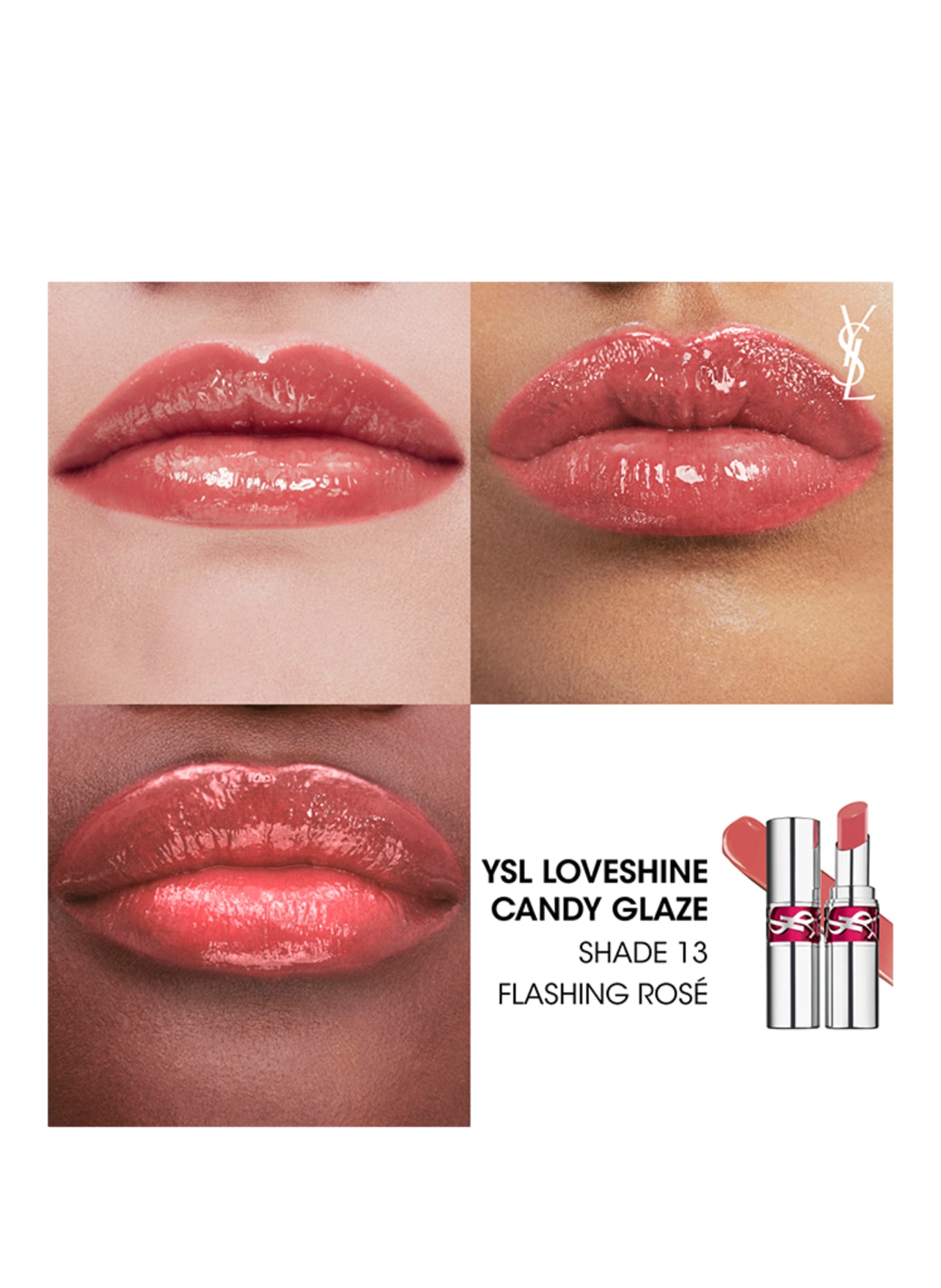 YVES SAINT LAURENT BEAUTÉ LOVESHINE CANDY GLAZE: 13 FLASHING ROSÉ