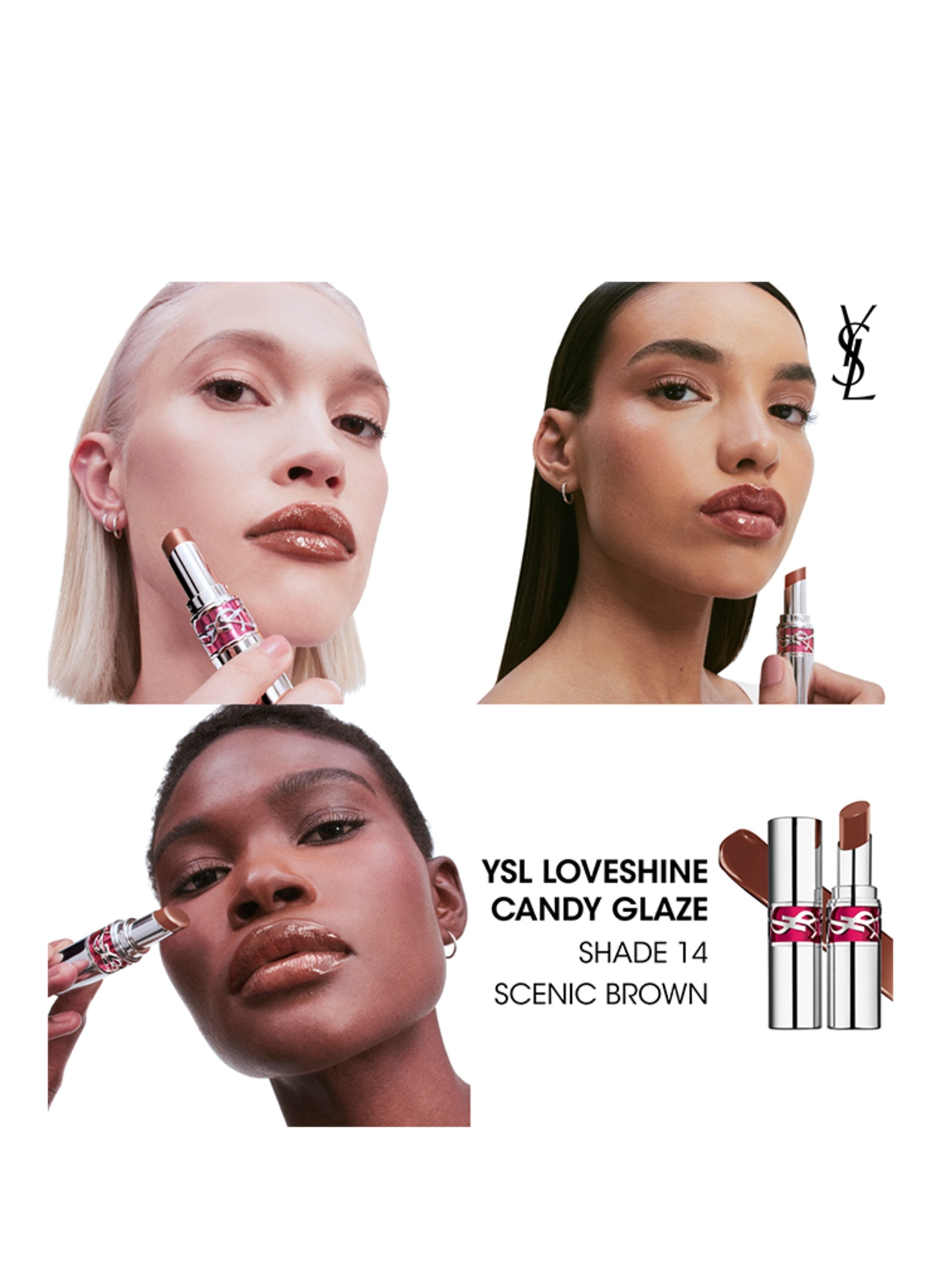 YVES SAINT LAURENT BEAUTÉ LOVESHINE CANDY GLAZE: 14 SCENIC BROWN