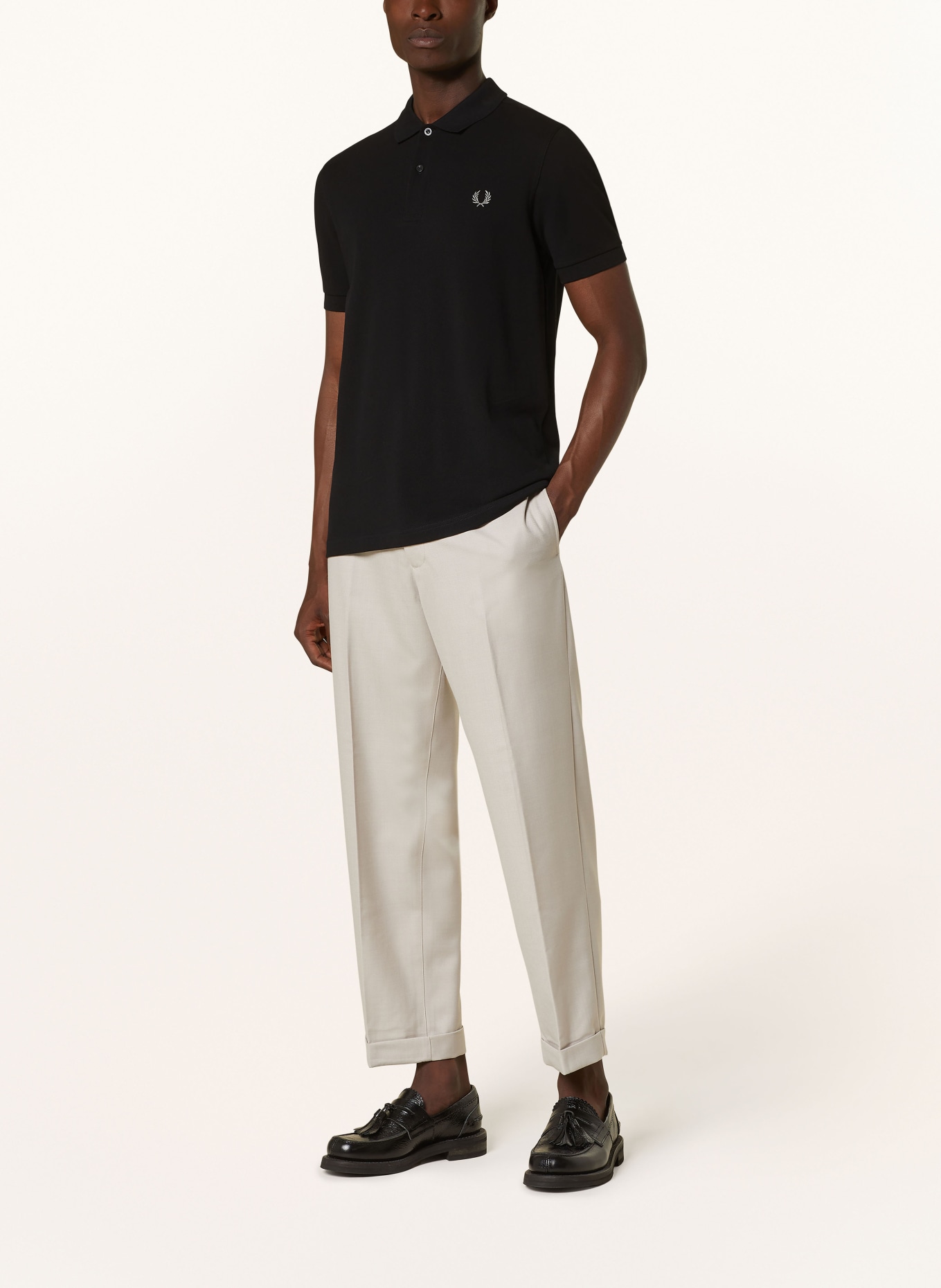 FRED PERRY Piqué-Poloshirt Regular Fit: SCHWARZ