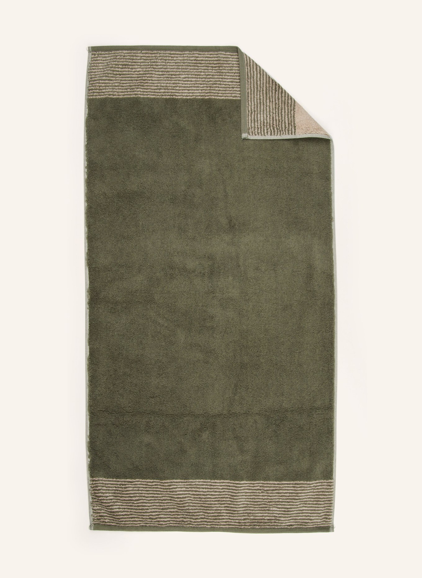 Cawö Towel, Color: DARK GREEN/ ECRU (Image 1)