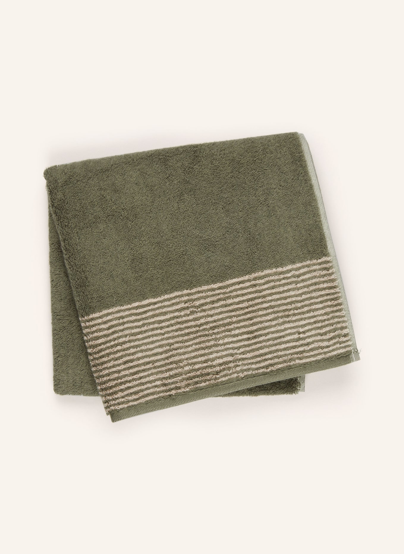 Cawö Towel, Color: DARK GREEN/ ECRU (Image 2)