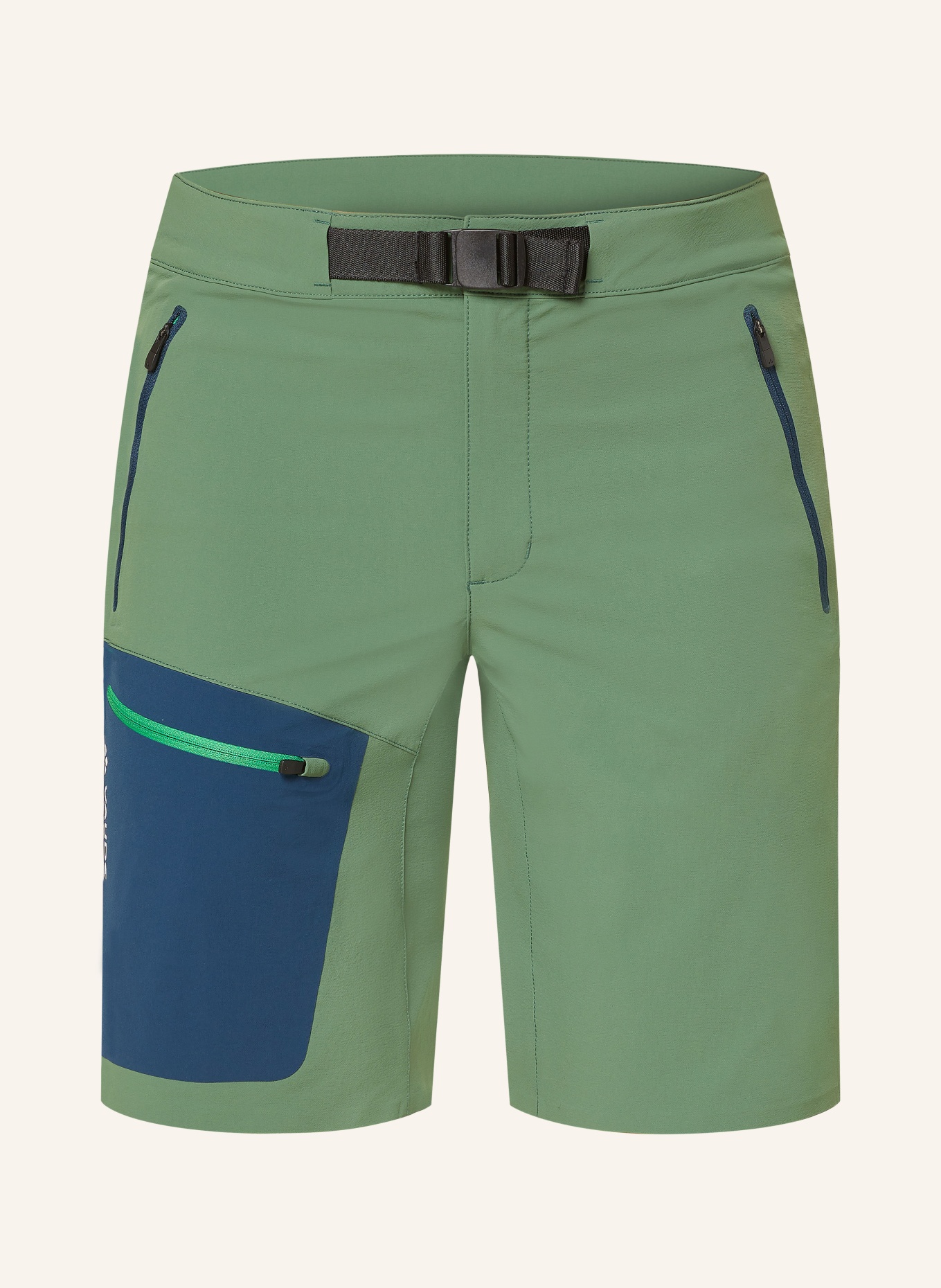 VAUDE Outdoor shorts BADILE, Color: GREEN/ DARK BLUE (Image 1)