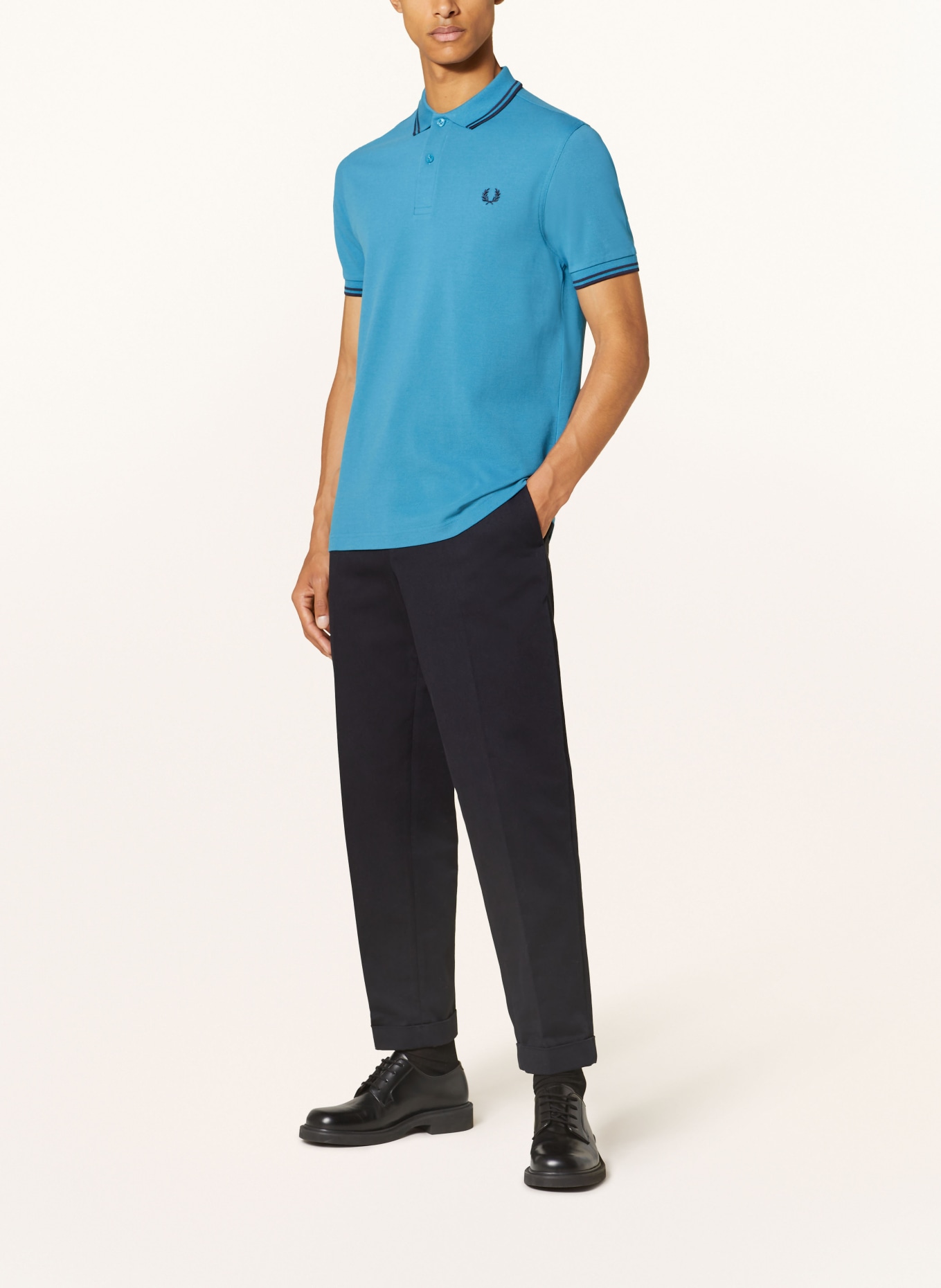 FRED PERRY Piqué-Poloshirt, Farbe: BLAU/ DUNKELBLAU (Bild 2)