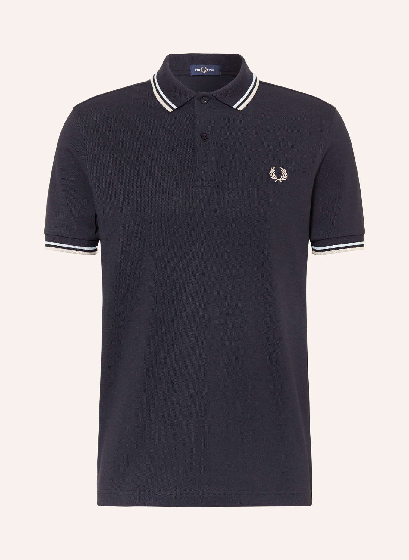 FRED PERRY Piqué polo shirt, Color: DARK BLUE/ MINT/ GRAY (Image 1)