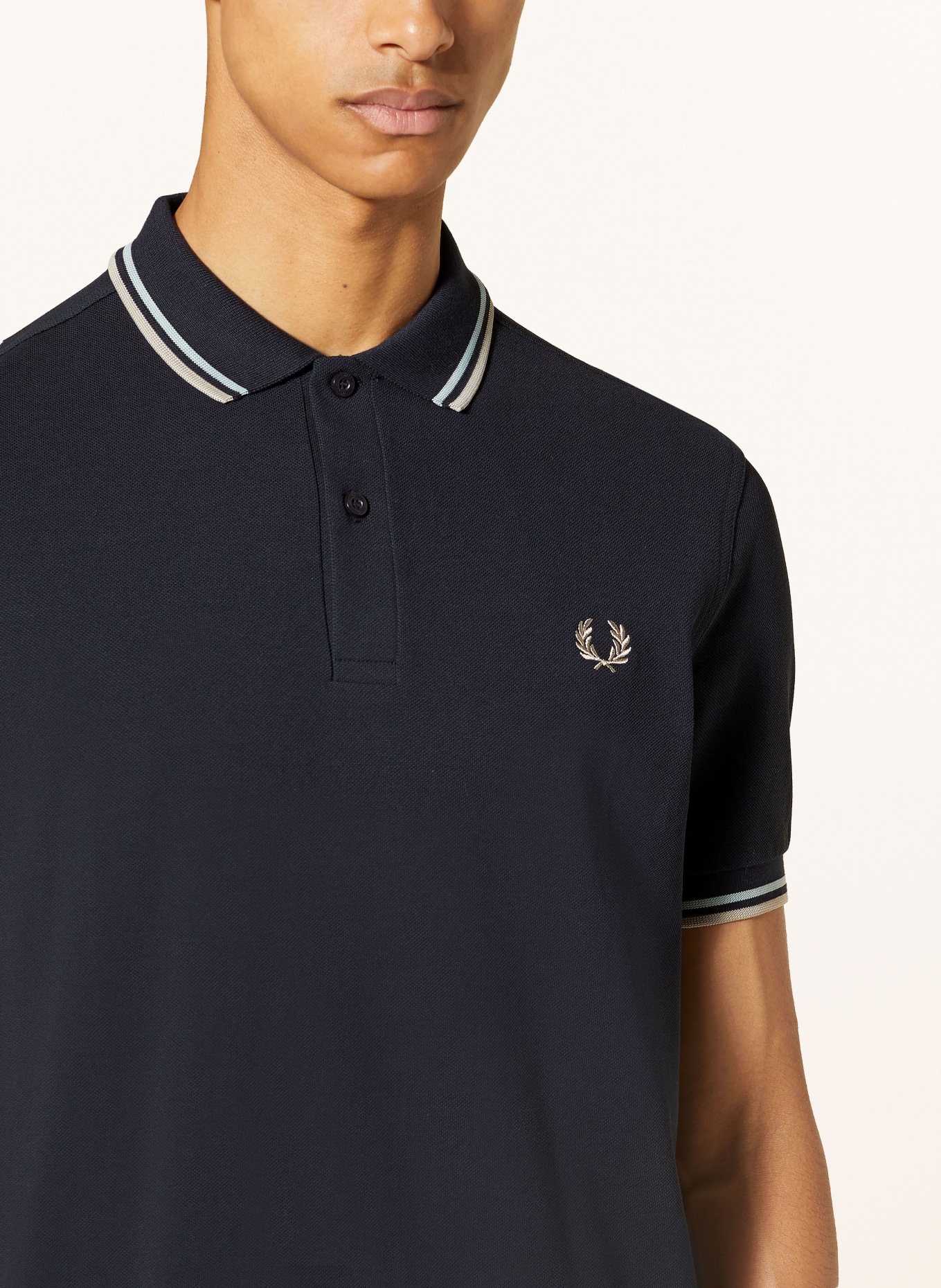 FRED PERRY Piqué polo shirt, Color: DARK BLUE/ MINT/ GRAY (Image 4)