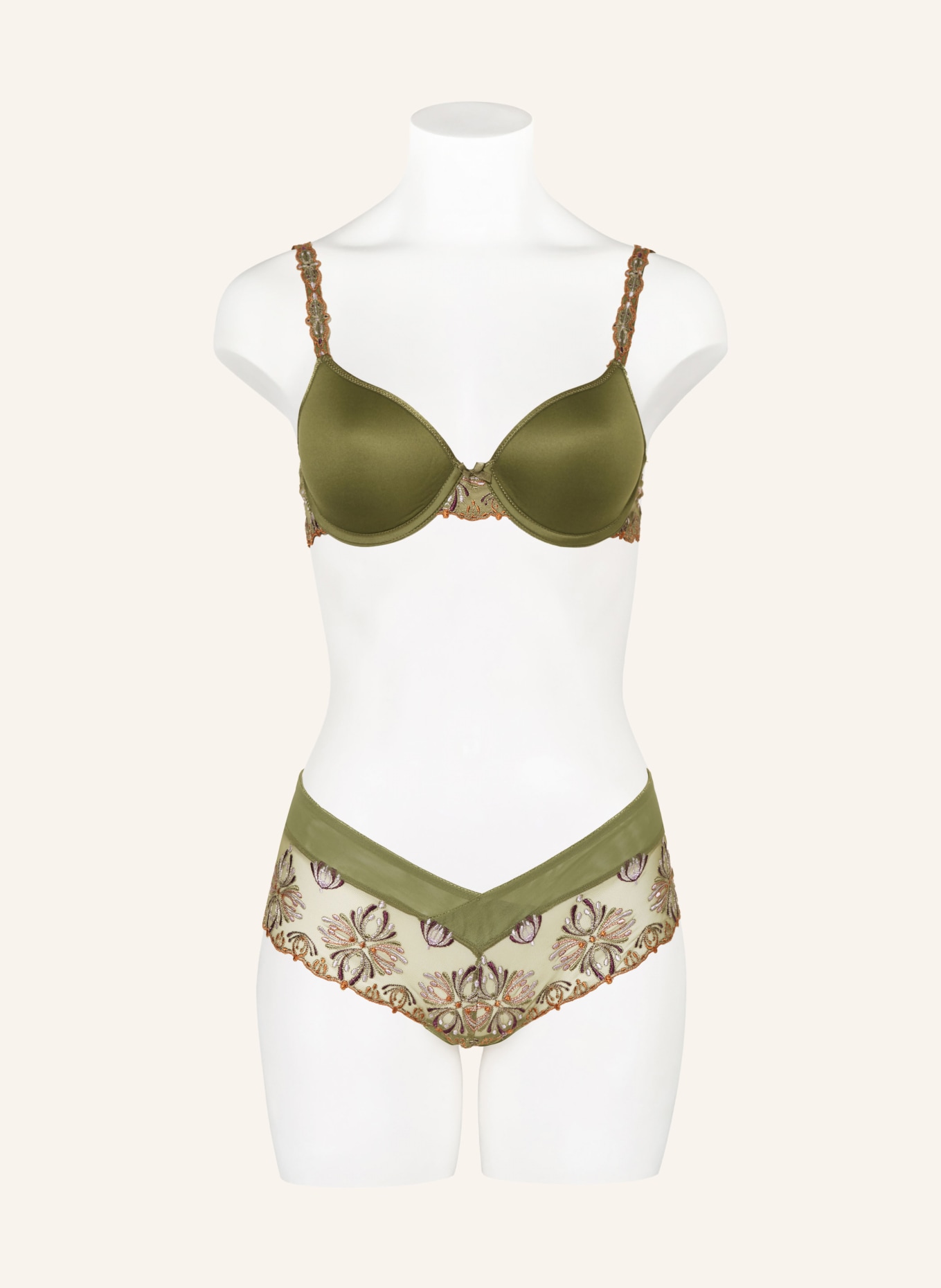 CHANTELLE Molded cup bra CHAMPS-ÉLYSÉES: OLIVE / ORANGE / PURPLE