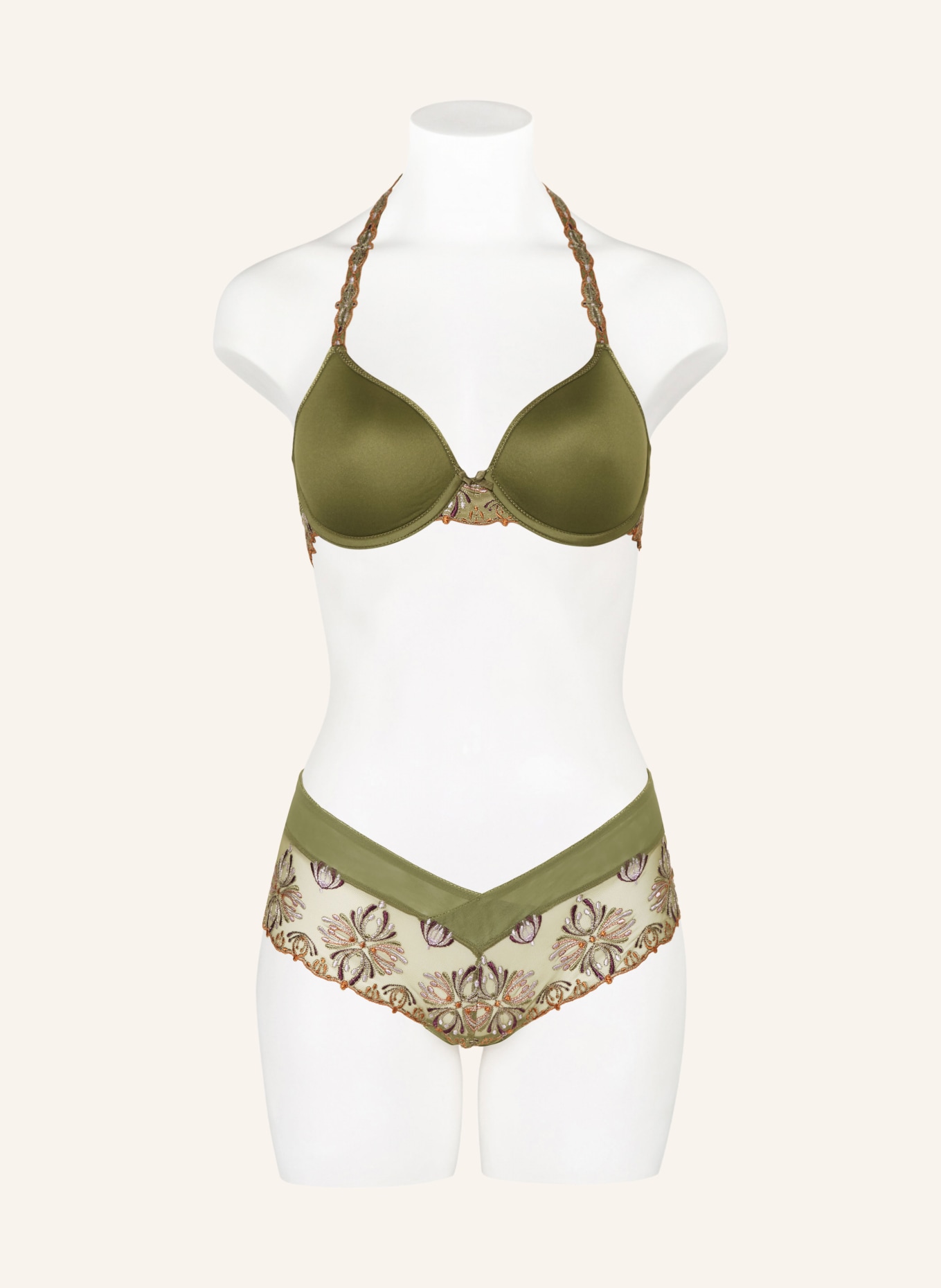 CHANTELLE Molded cup bra CHAMPS-ÉLYSÉES: OLIVE / ORANGE / PURPLE
