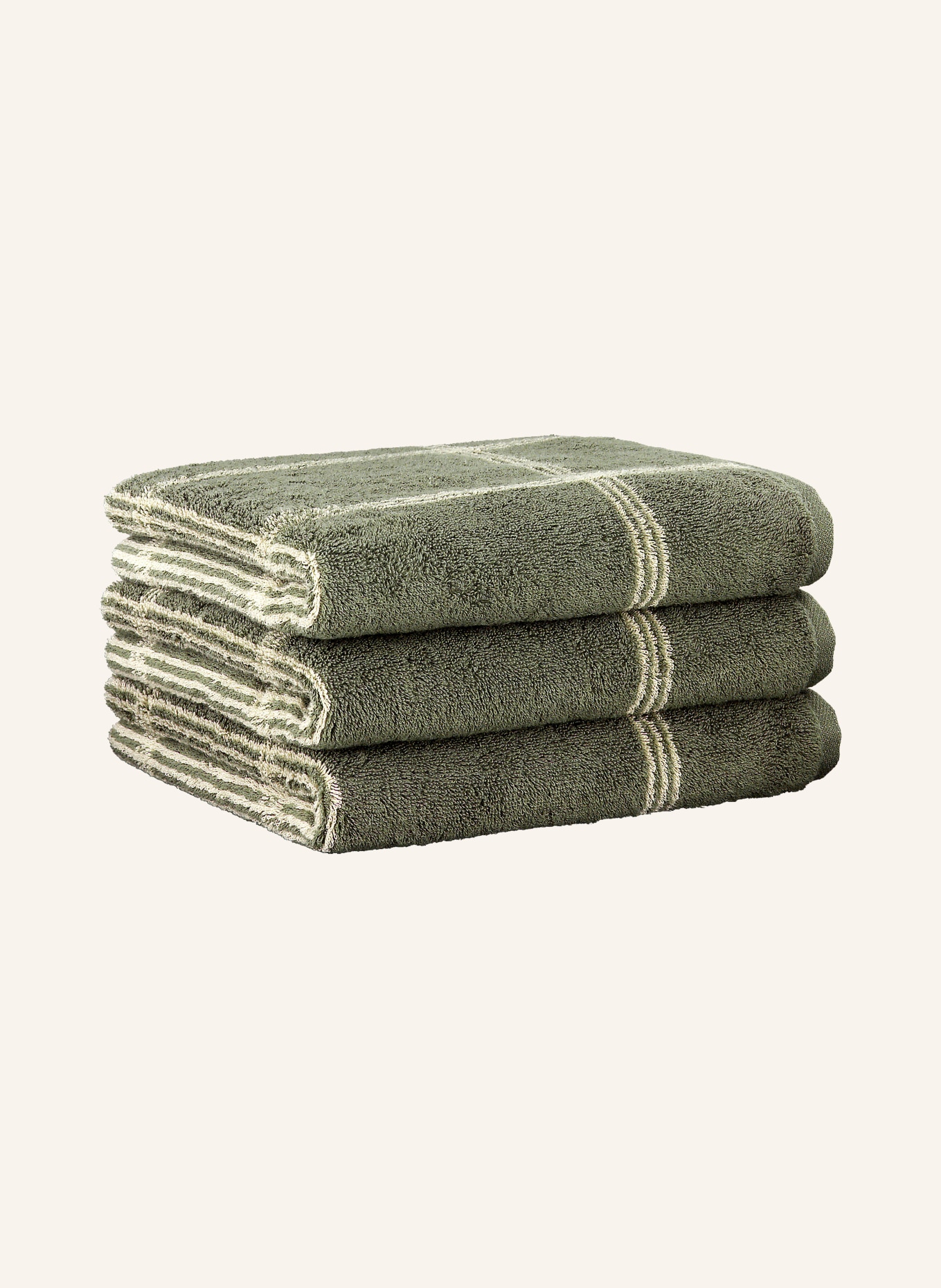 Cawö Bath towel LUXURY HOME, Color: GREEN/ CREAM (Image 2)