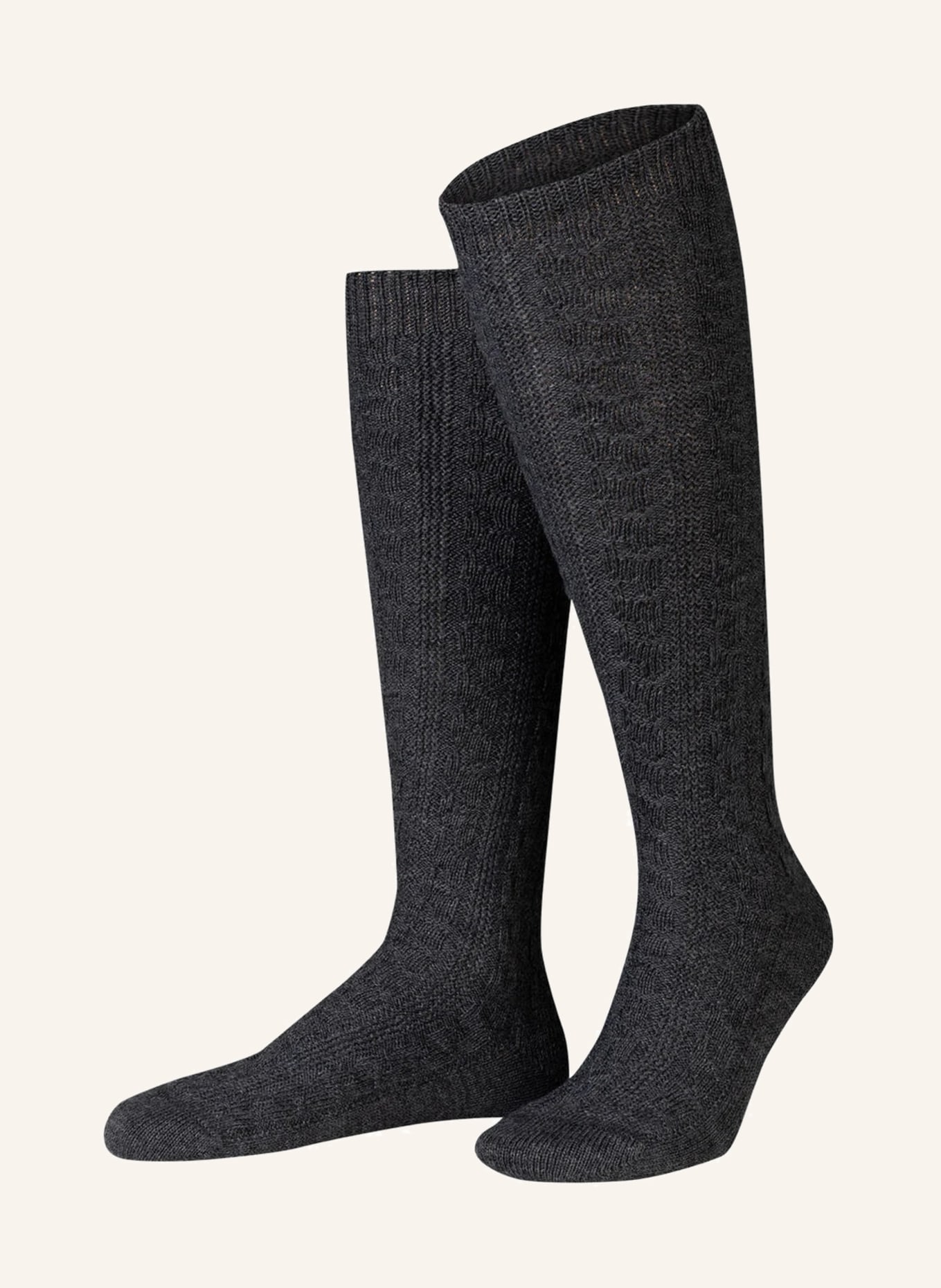 LUSANA Trachten knee high stockings, Color: 52 dunkelgrau (Image 1)