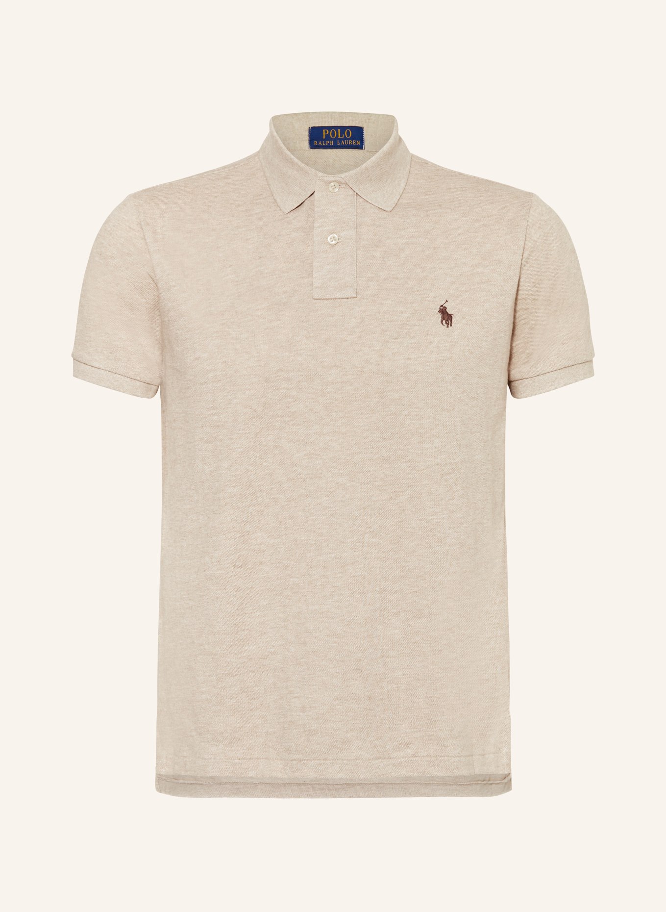 POLO RALPH LAUREN Piqué polo shirt custom slim fit , Color: LIGHT BROWN (Image 1)