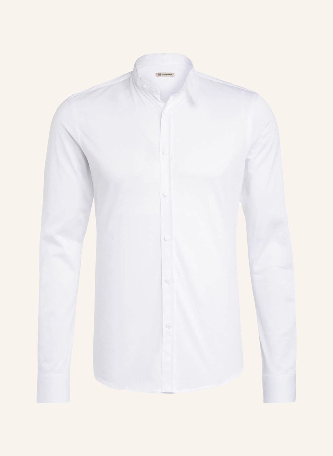 Gottseidank Trachten shirt LENZ extra slim fit with stand-up collar, Color: WHITE (Image 1)