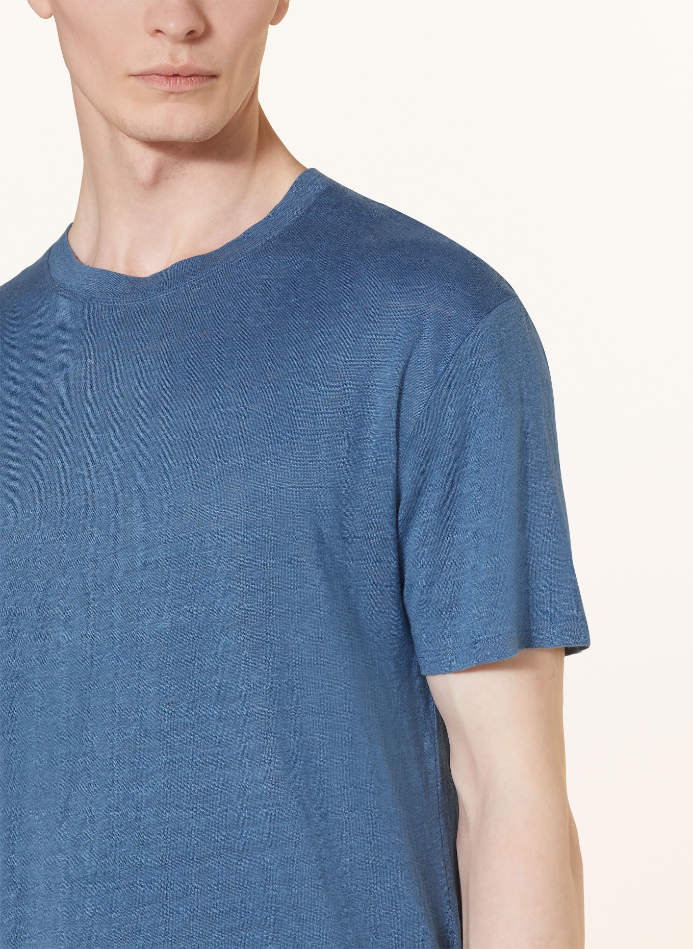 SANDRO T-Shirt aus Leinen, Farbe: BLAU (Bild 4)