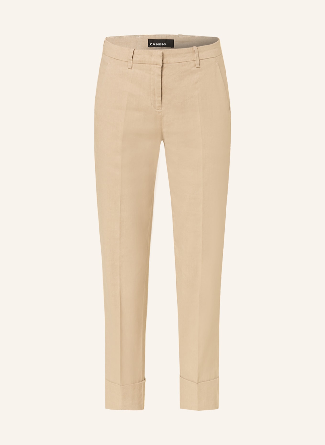 CAMBIO 7/8 pants KRYSTAL with linen , Color: BEIGE (Image 1)