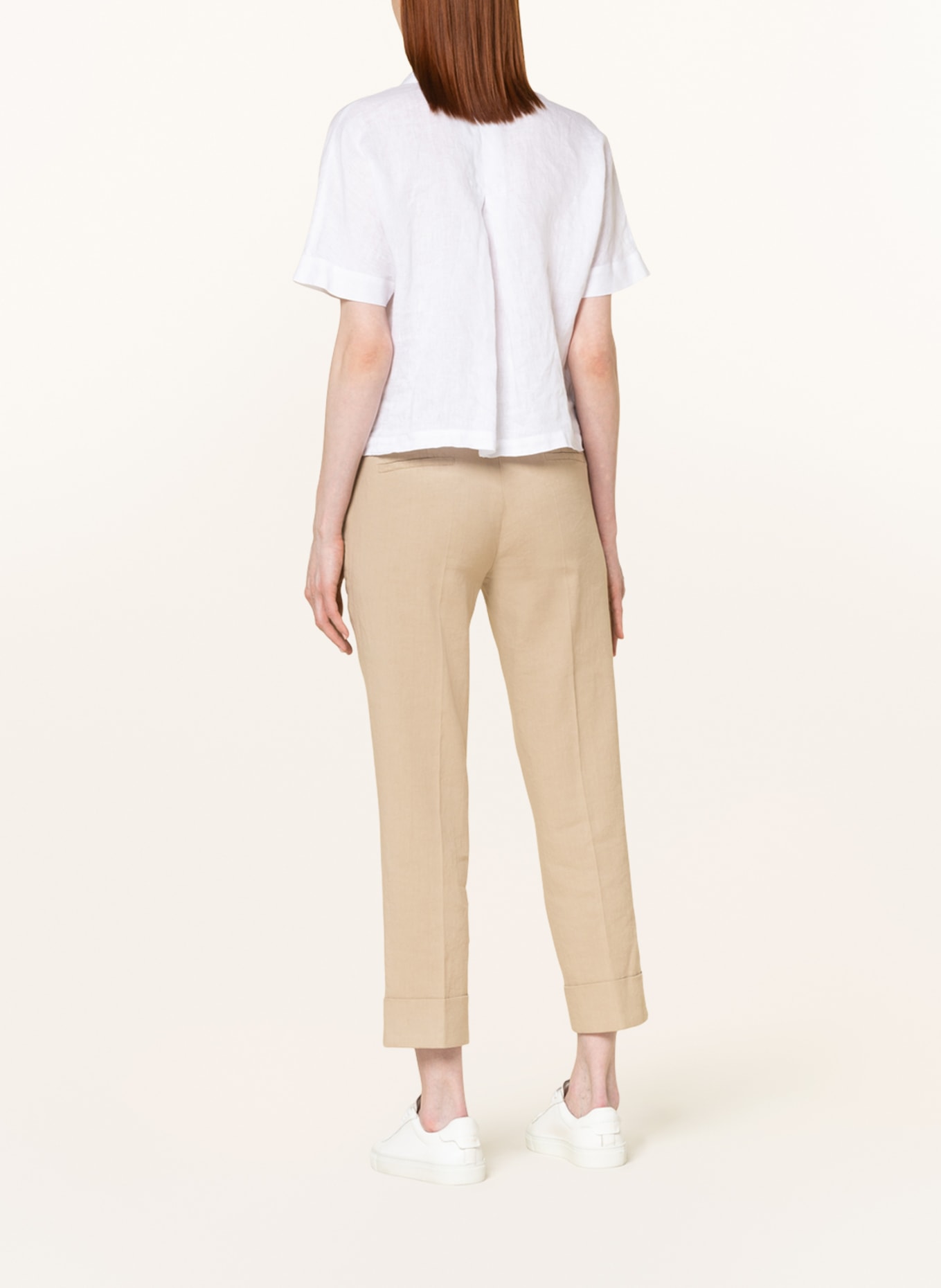 CAMBIO 7/8 pants KRYSTAL with linen , Color: BEIGE (Image 3)