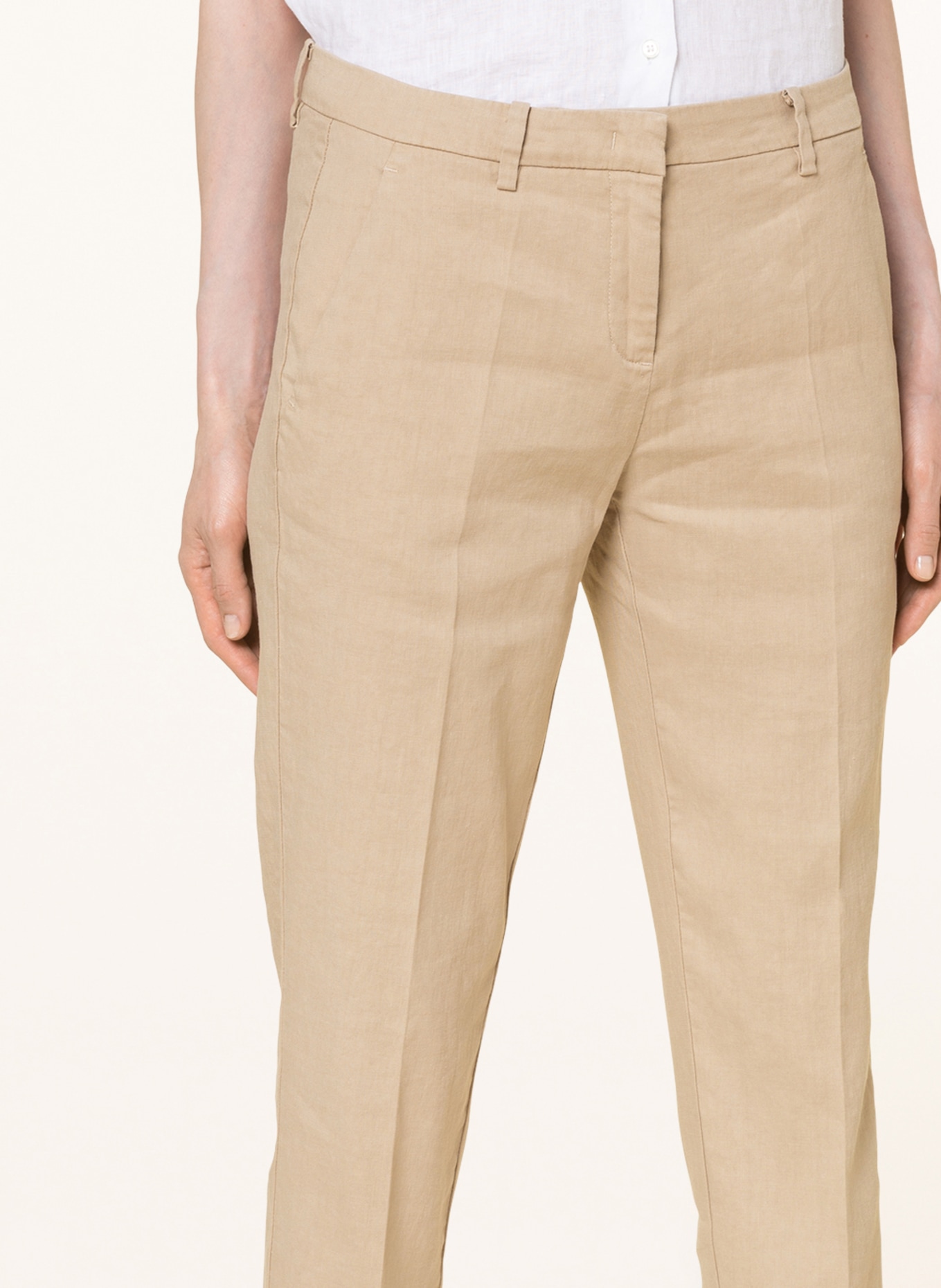 CAMBIO 7/8 pants KRYSTAL with linen , Color: BEIGE (Image 5)