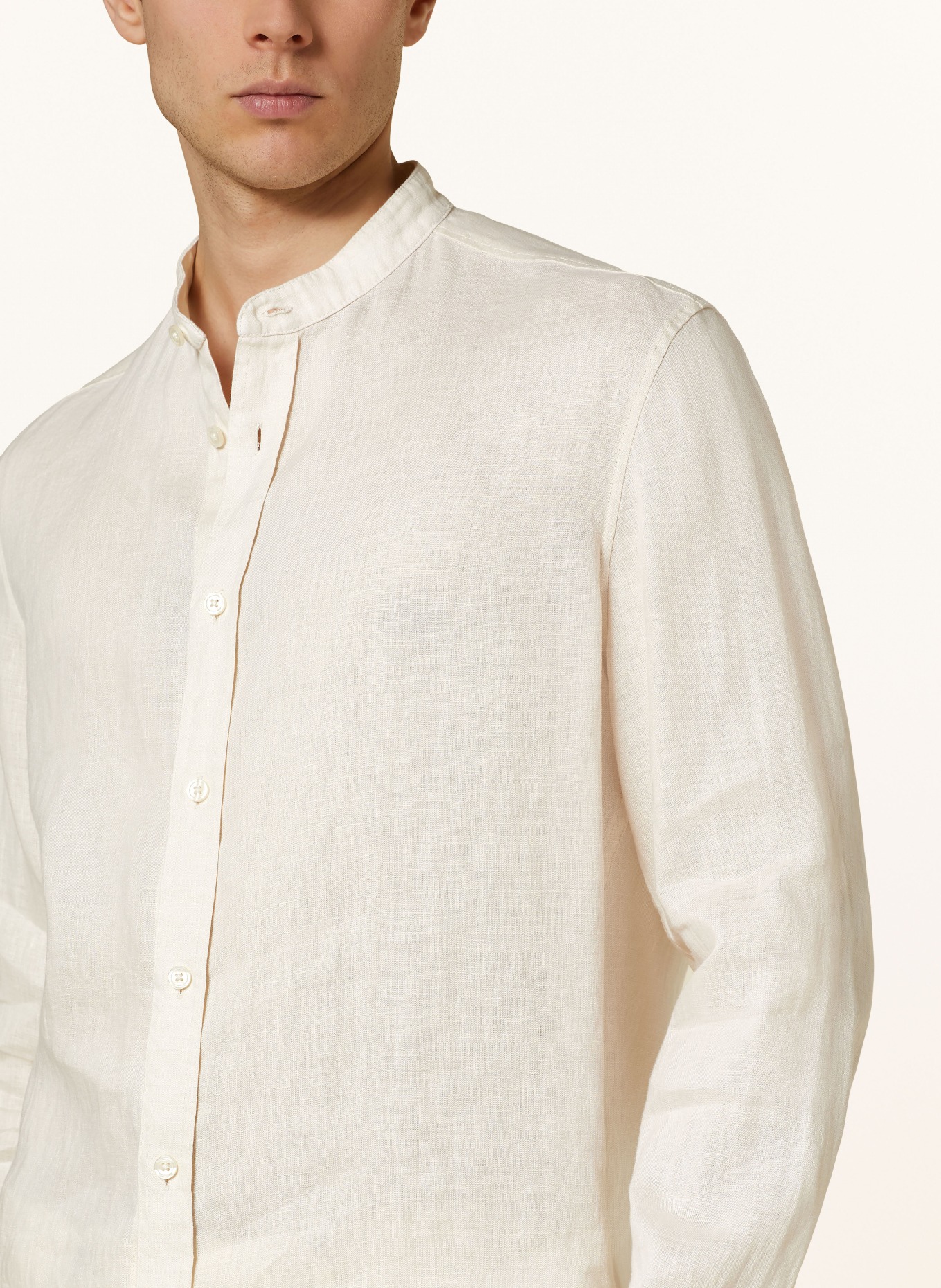 DRYKORN Linen shirt TAROK comfort fit with stand-up collar, Color: BEIGE (Image 4)