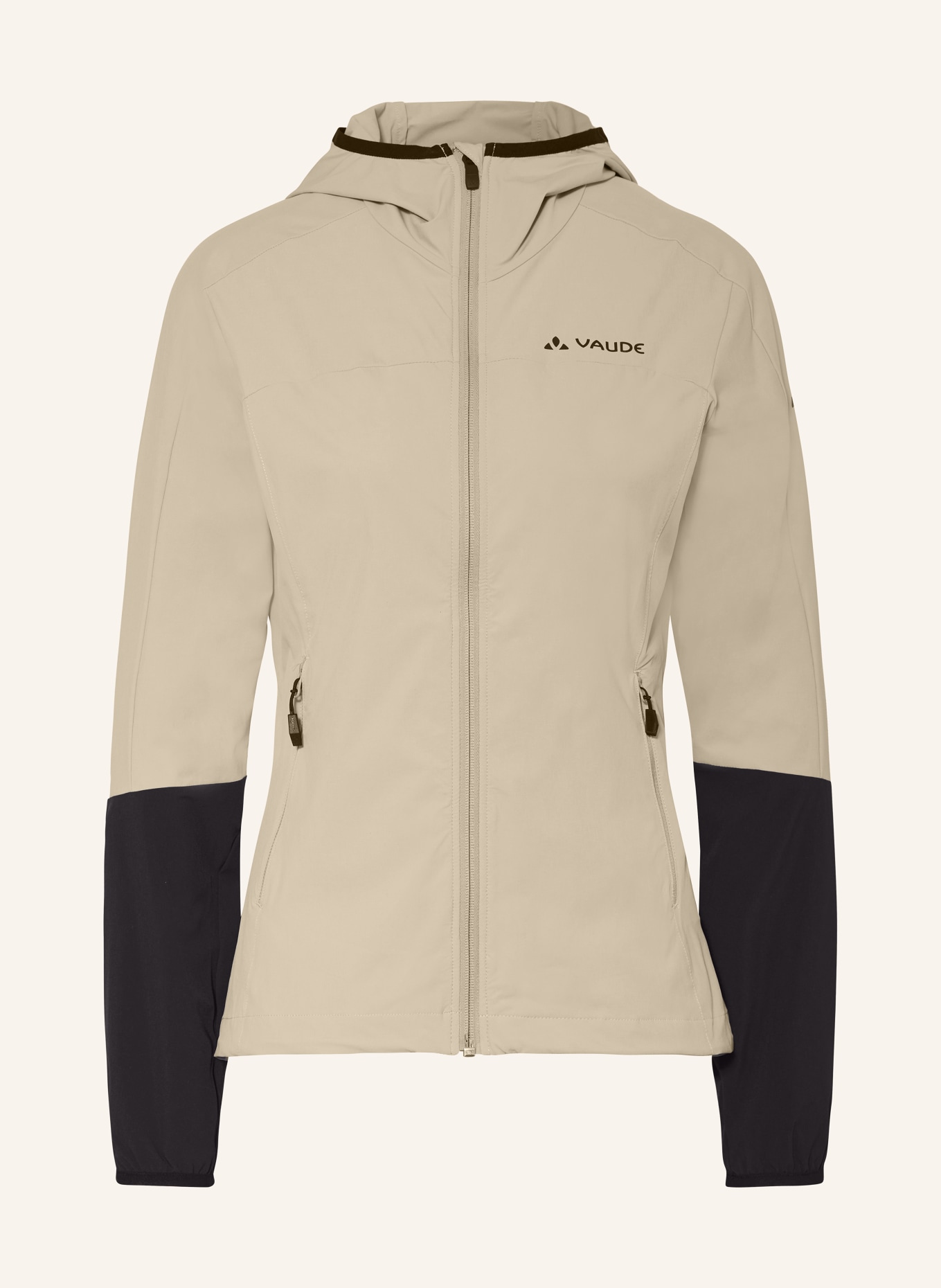 VAUDE Softshell cycling jacket MOAB IV, Color: LIGHT BROWN/ BLACK (Image 1)